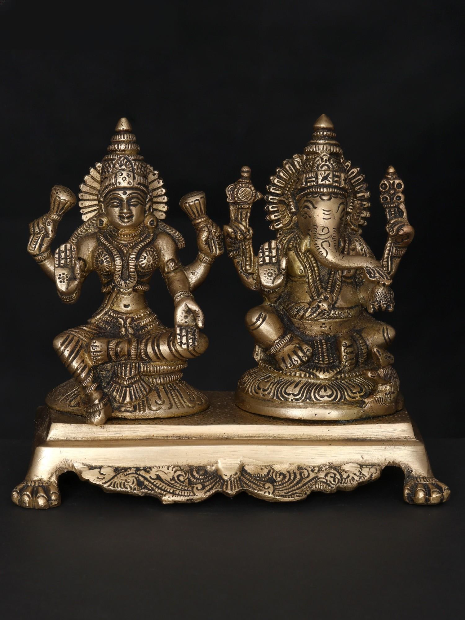 7" Blessing Lakshmi Ganesha / Brass Statue: Title: 7" Blessing Lakshmi Ganesha / Brass Statue Description: Additional Information: itemcode: DDO904 Reserve: $150.00 Shipping: Domestic: Shipping rates are determined by destination International:
