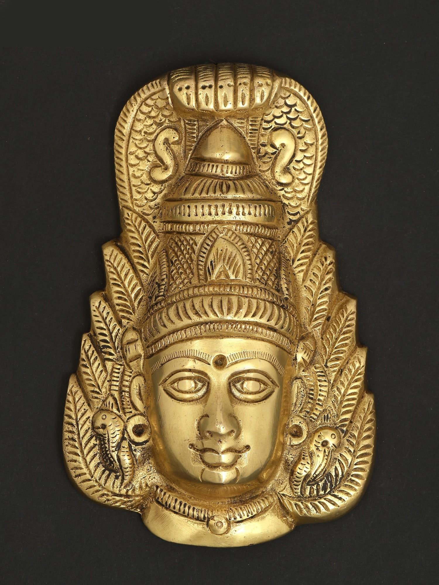 Goddess Mariamman Wall Hanging Mask in Brass (Multiple Sizes): Title: Goddess Mariamman Wall Hanging Mask in Brass (Multiple Sizes) Description: Additional Information: itemcode: DDO918 Reserve: $68.00 Shipping: Domestic: Shipping rates are determined by