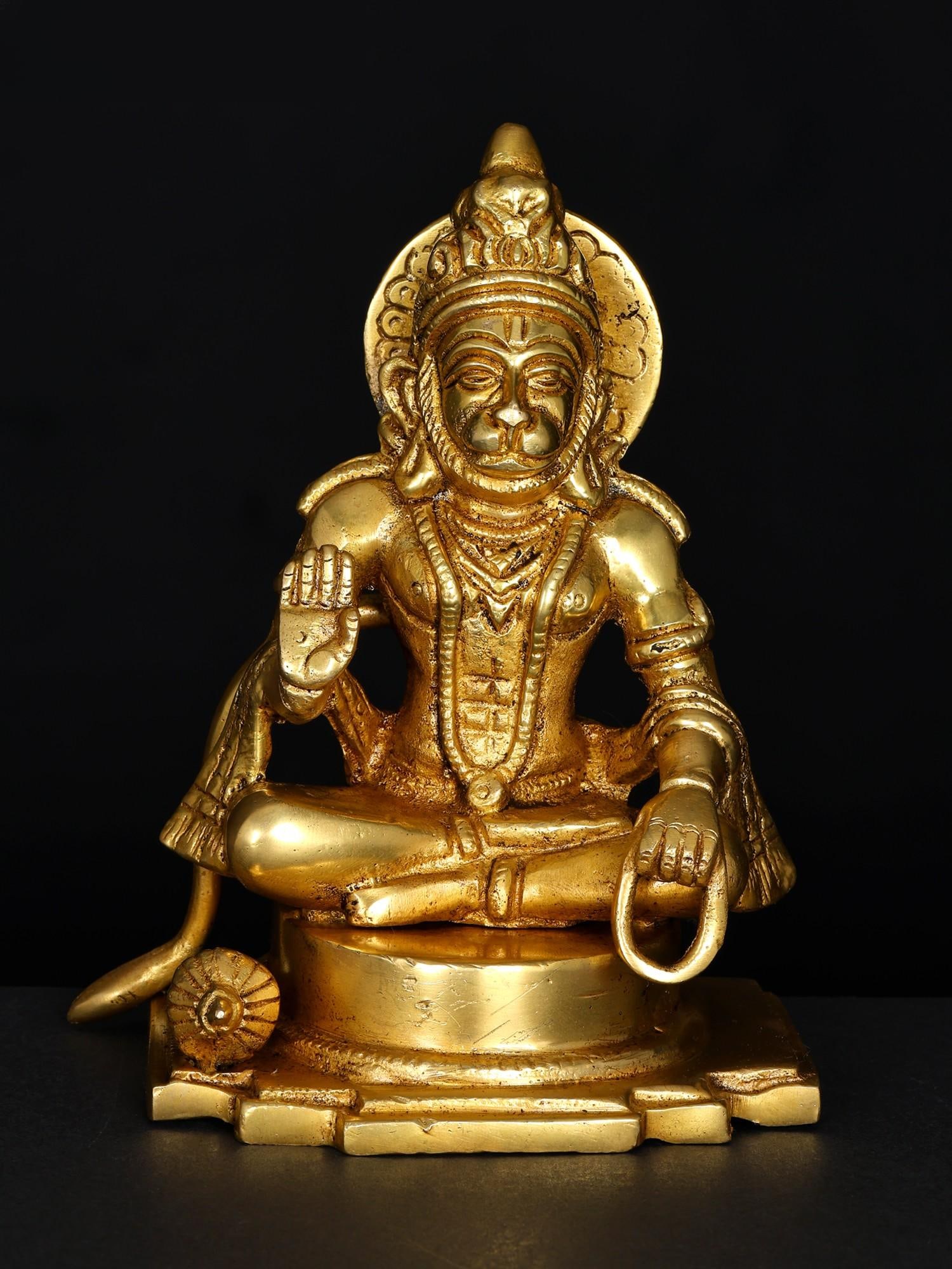 5" Small Lord Hanuman in Blessing Gesture / Brass Statue: Title: 5" Small Lord Hanuman in Blessing Gesture / Brass Statue Description: Additional Information: itemcode: DDO921 Reserve: $83.00 Shipping: Domestic: Shipping rates are determined by destination I