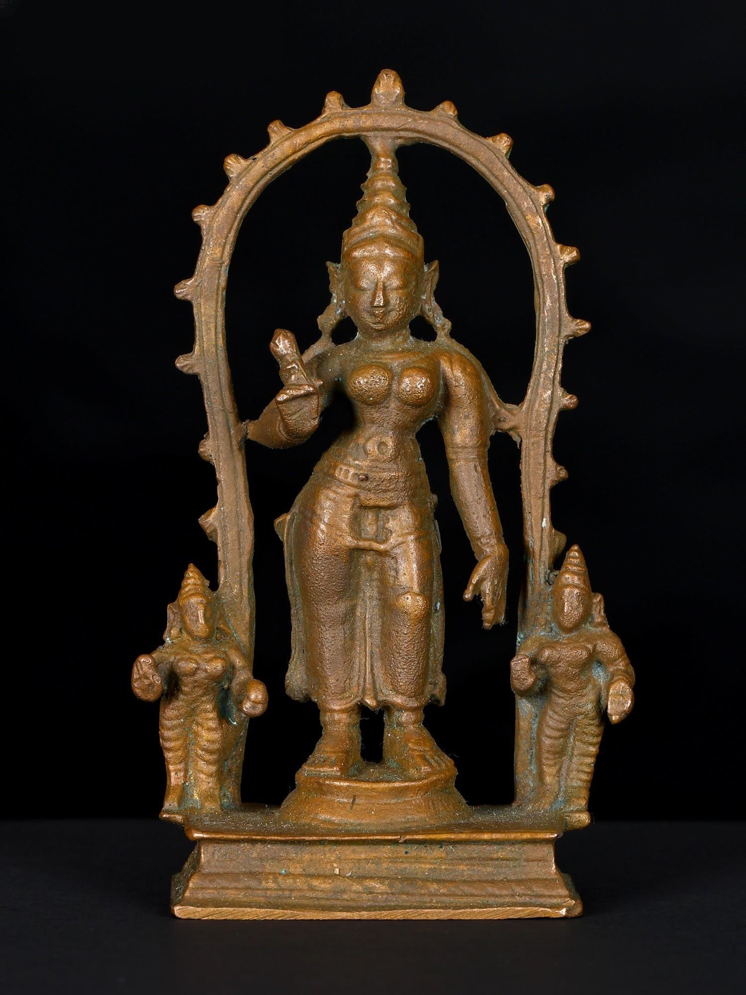 3" Small Standing Goddess Parvati / Bronze Statue (1 of 2)