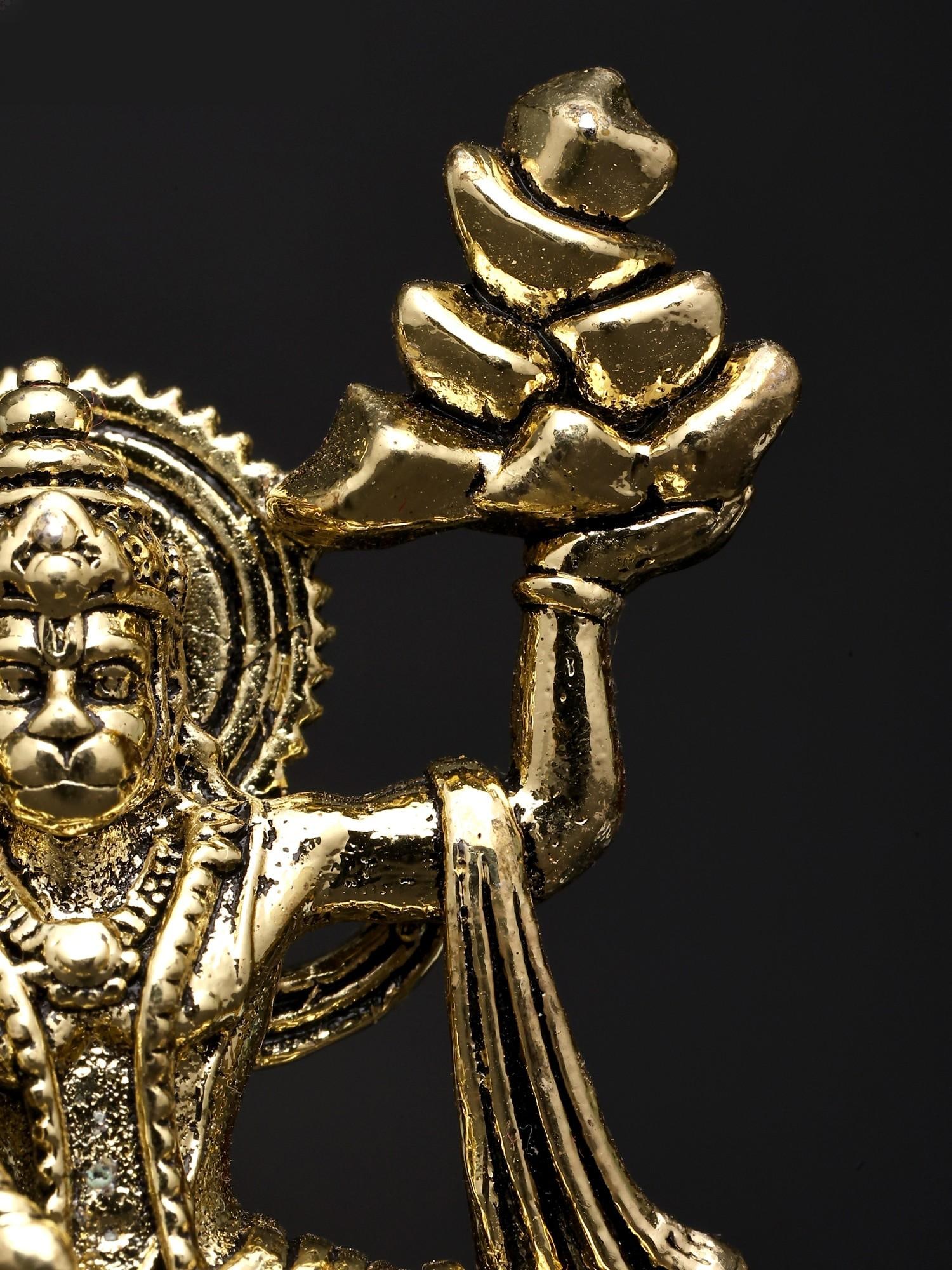 2" Small Sanjivani Hanuman / Brass Statue - 2