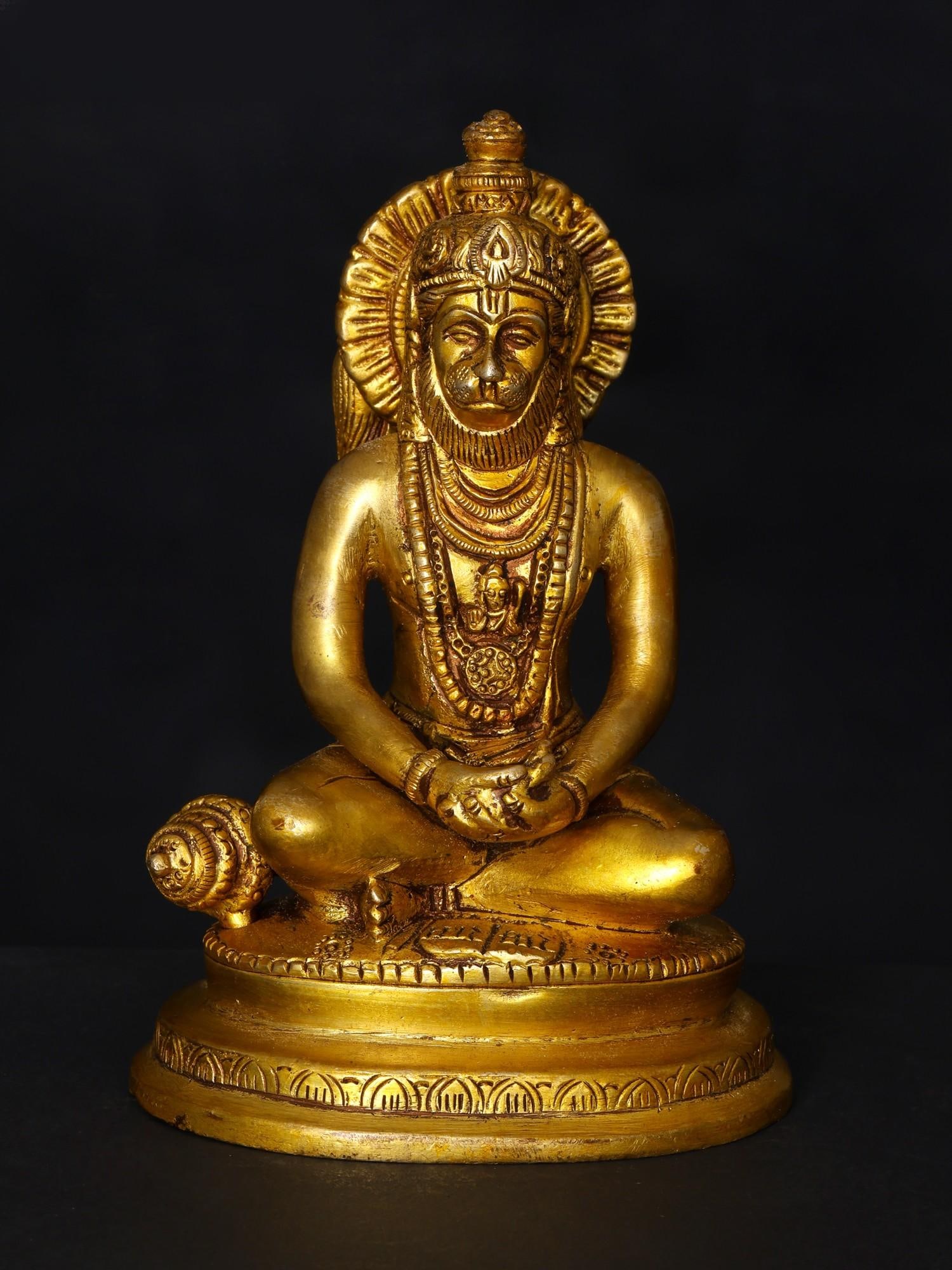 5" Small Lord Hanuman in Dhyan Mudra: Title: 5" Small Lord Hanuman in Dhyan Mudra Description: Additional Information: itemcode: DDO947 Reserve: $98.00 Shipping: Domestic: Shipping rates are determined by destination International: