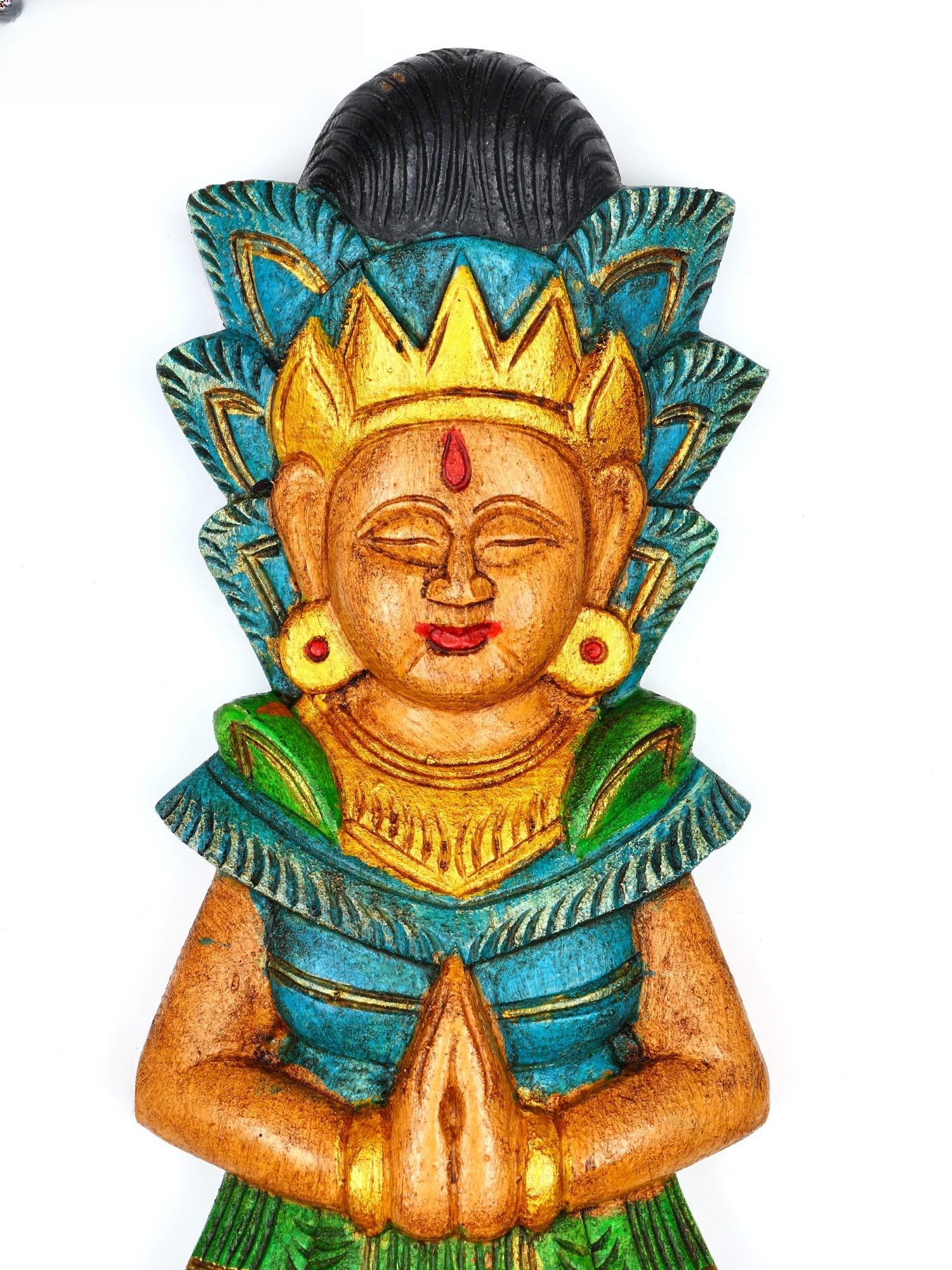 18" Ram Sita Wall Hangings / Wood Carved Statues - 2
