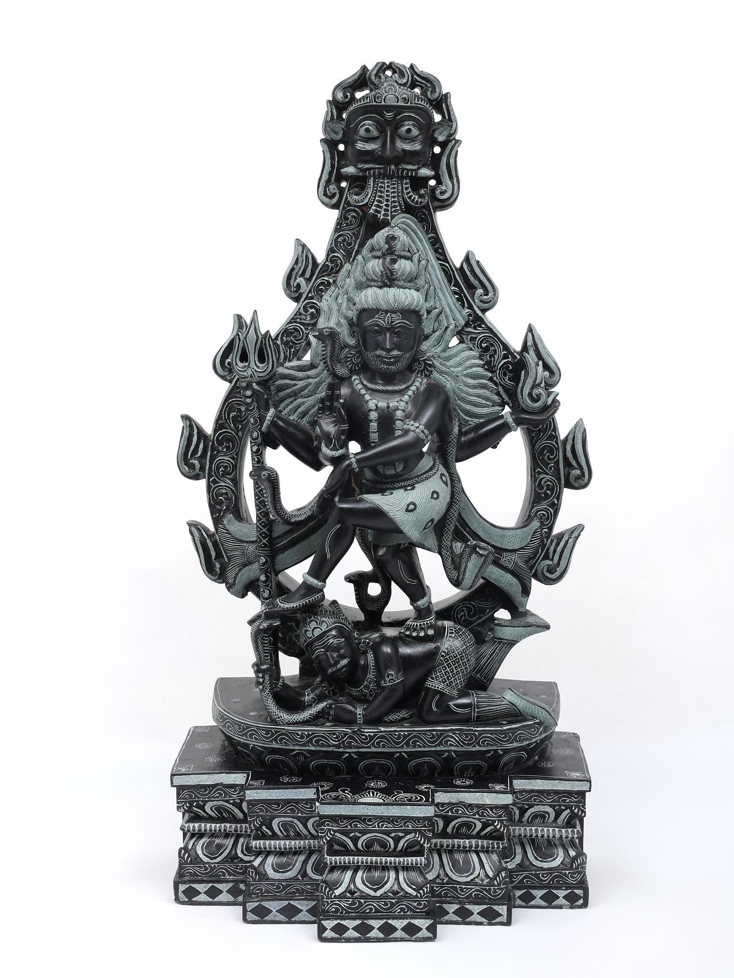 30" Large Dancing Lord Shiva (Nataraja) with Kirtimukha / Sand Stone Statue / Made in Orissa (1 of 2)