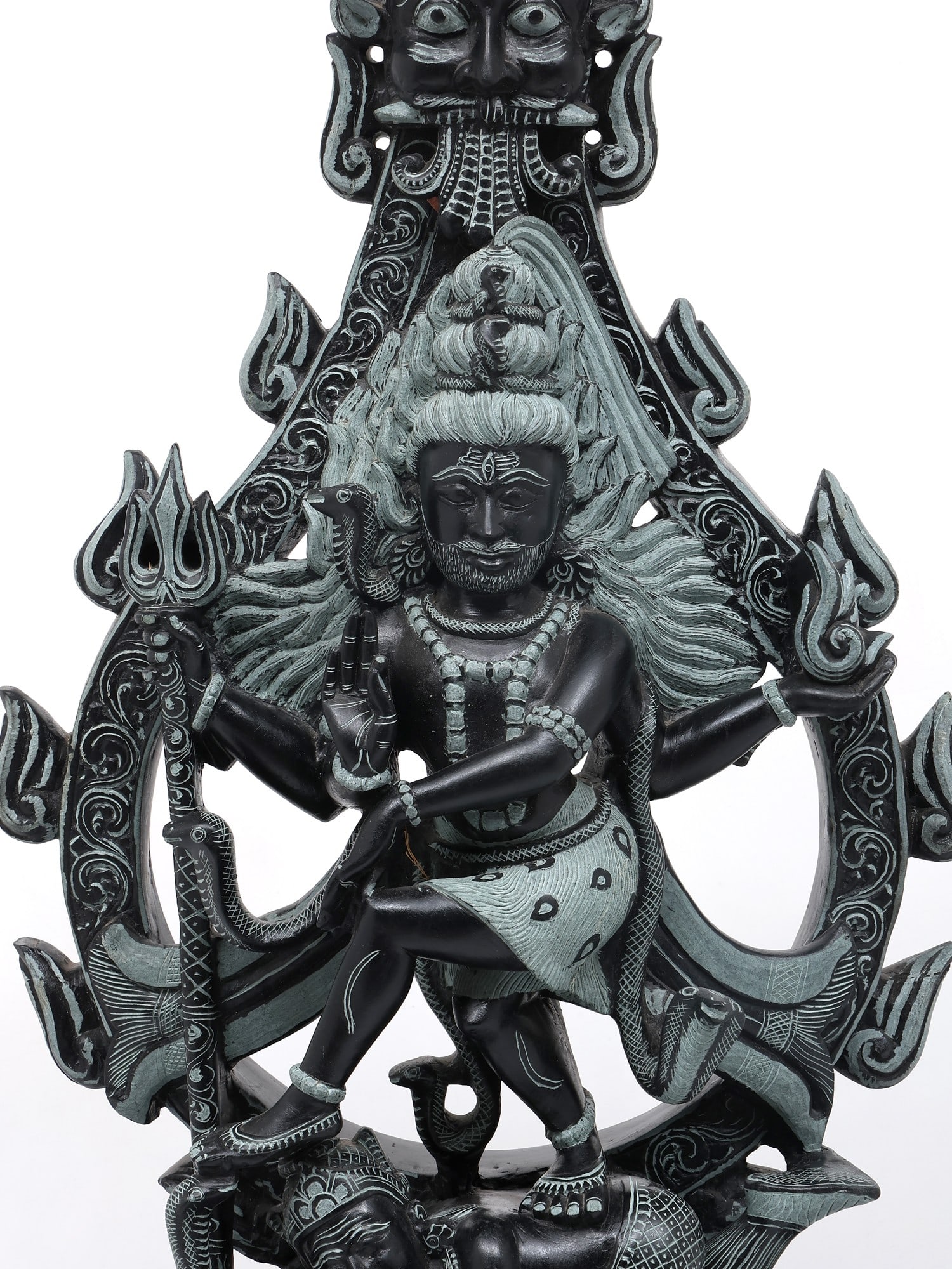 30" Large Dancing Lord Shiva (Nataraja) with Kirtimukha / Sand Stone Statue / Made in Orissa - 2