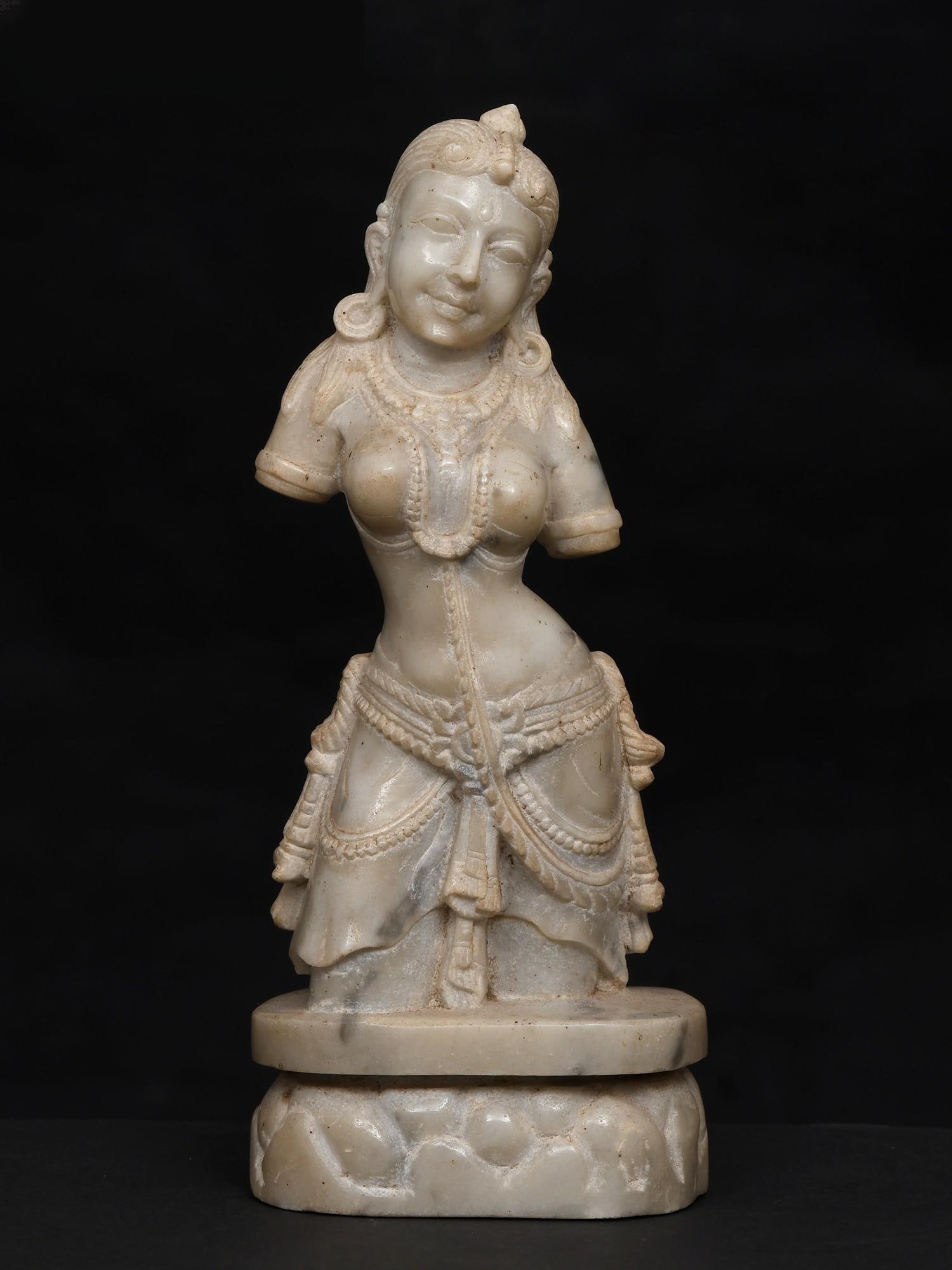 8" Lady Figure / Sand Stone Statue / Made in Orissa (1 of 2)