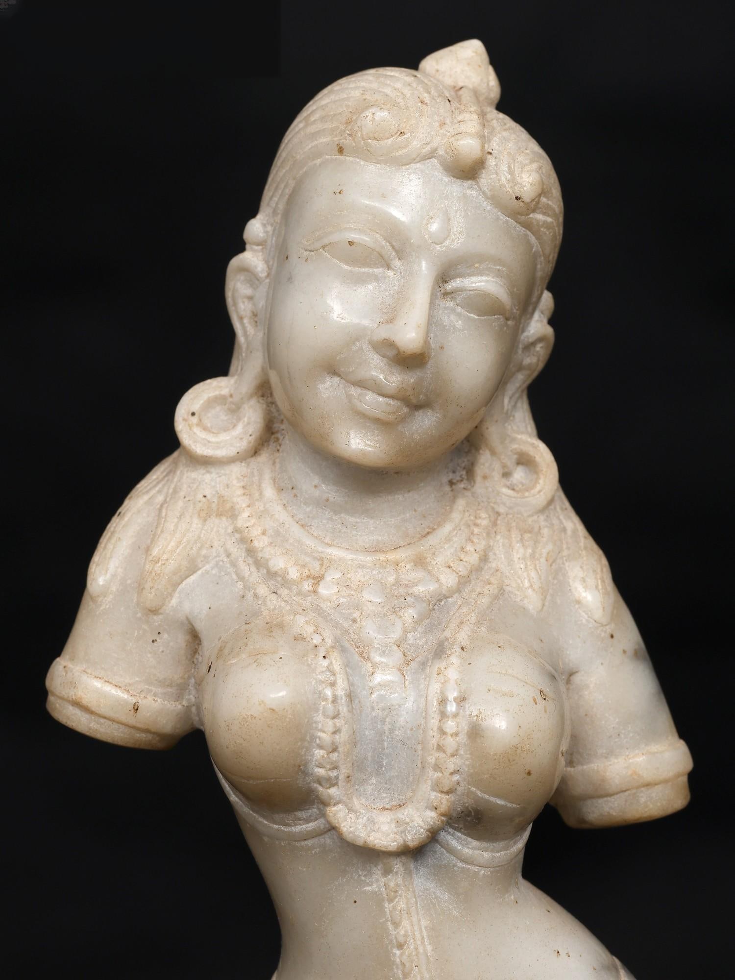 8" Lady Figure / Sand Stone Statue / Made in Orissa - 2