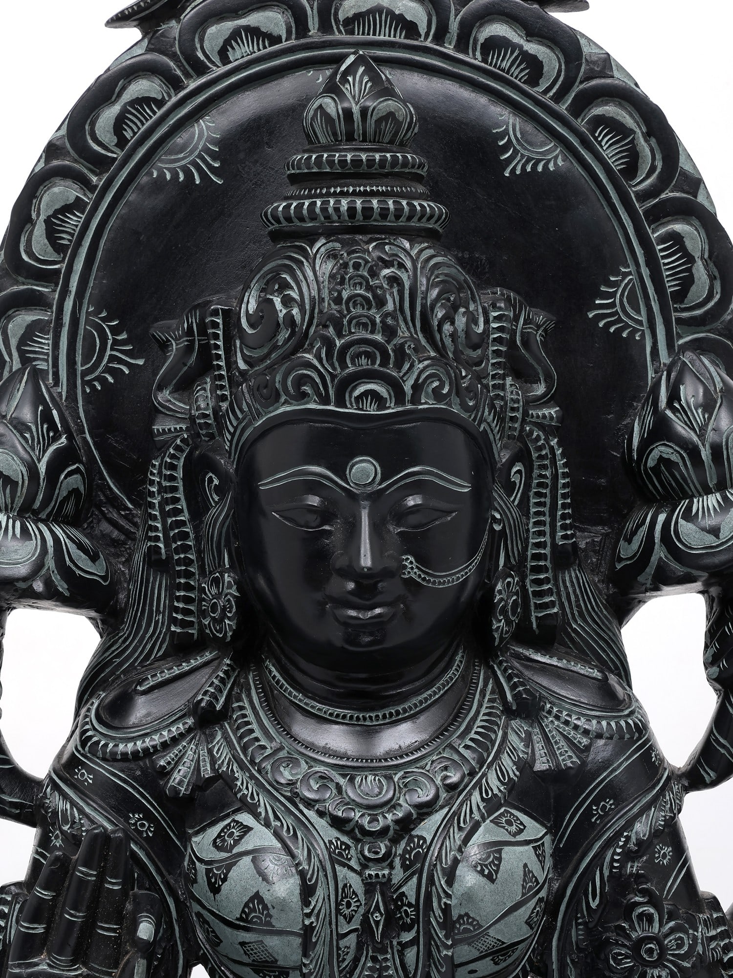 30" Large Sitting Goddess Lakshmi / Sand Stone Statue / Made in Orissa - 2