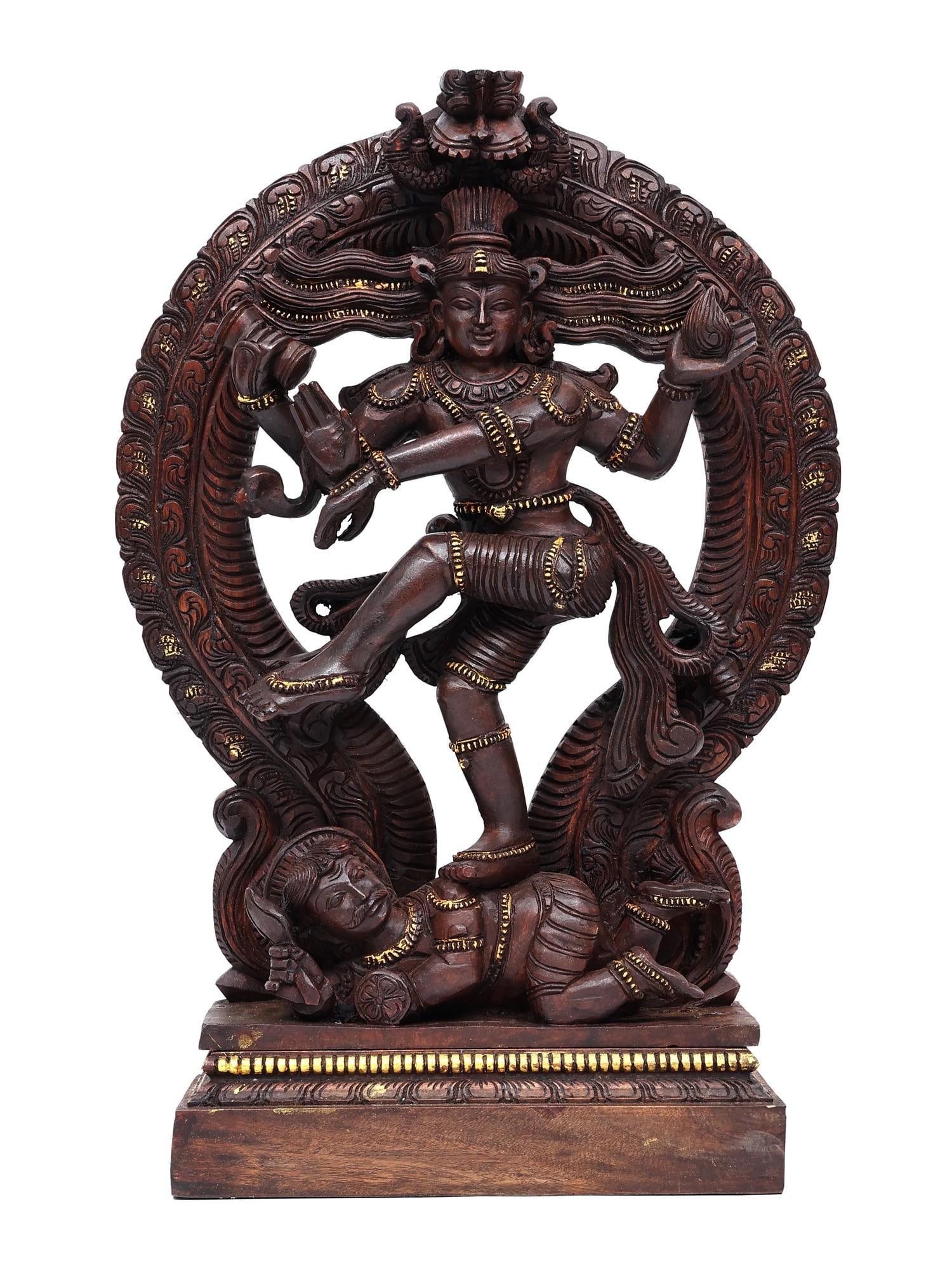 30" Large Nataraja (Dancing Lord Shiva) with Kirtimukha Prabhavali / Wood Carving: Title: 30" Large Nataraja (Dancing Lord Shiva) with Kirtimukha Prabhavali / Wood Carving Description: Additional Information: itemcode: DDP003 Reserve: $1,030.00 Shipping: Domestic: Shipping rates are