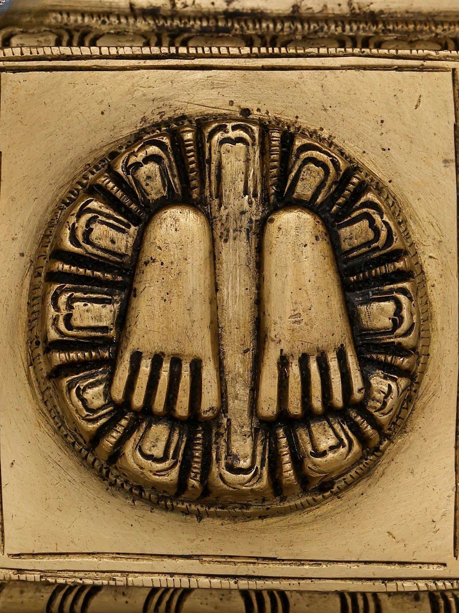 3" Small Brass Charan Paduka - 2