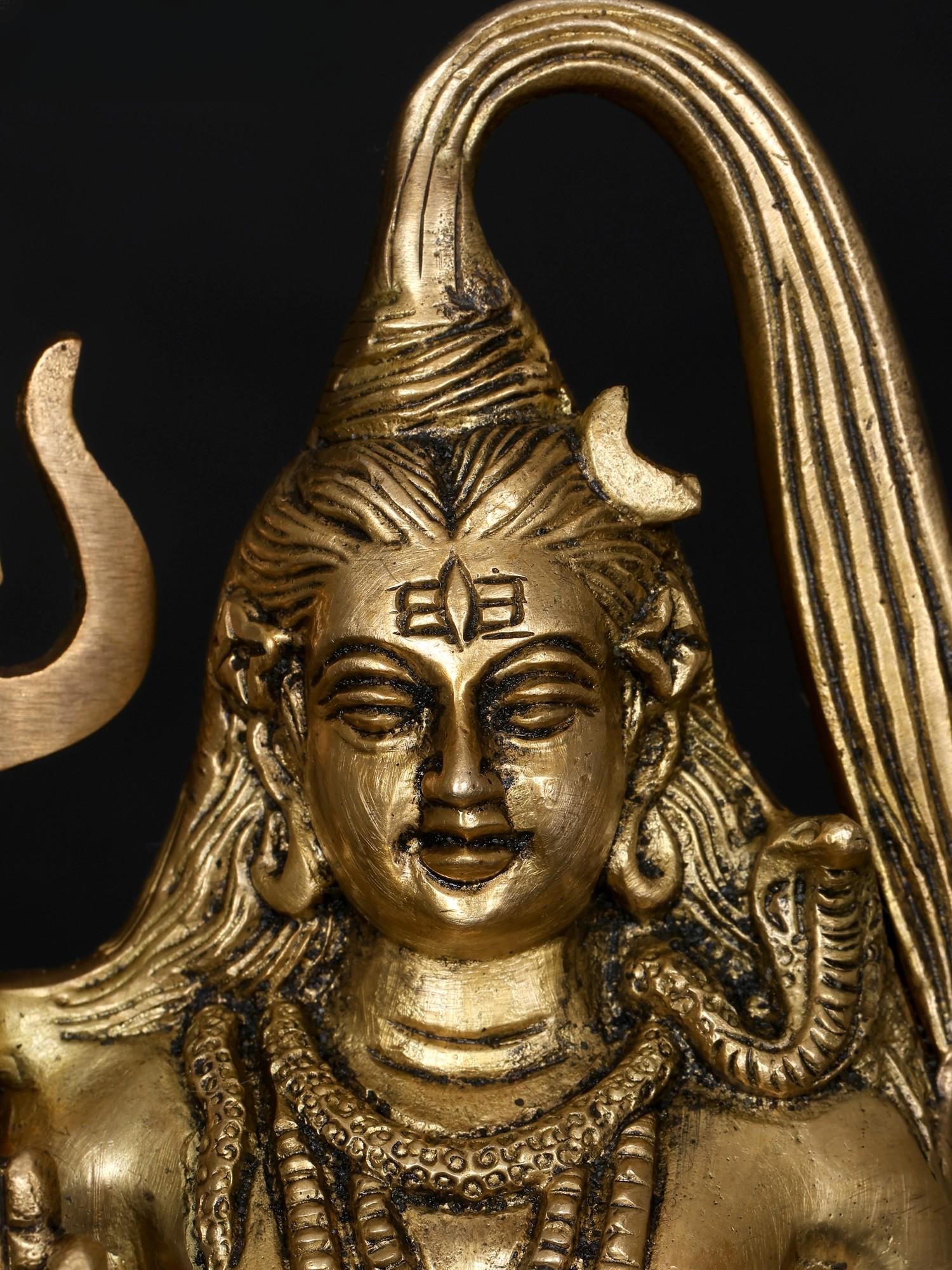 6" Small Blessing Lord Shiva / Brass Statue - 2