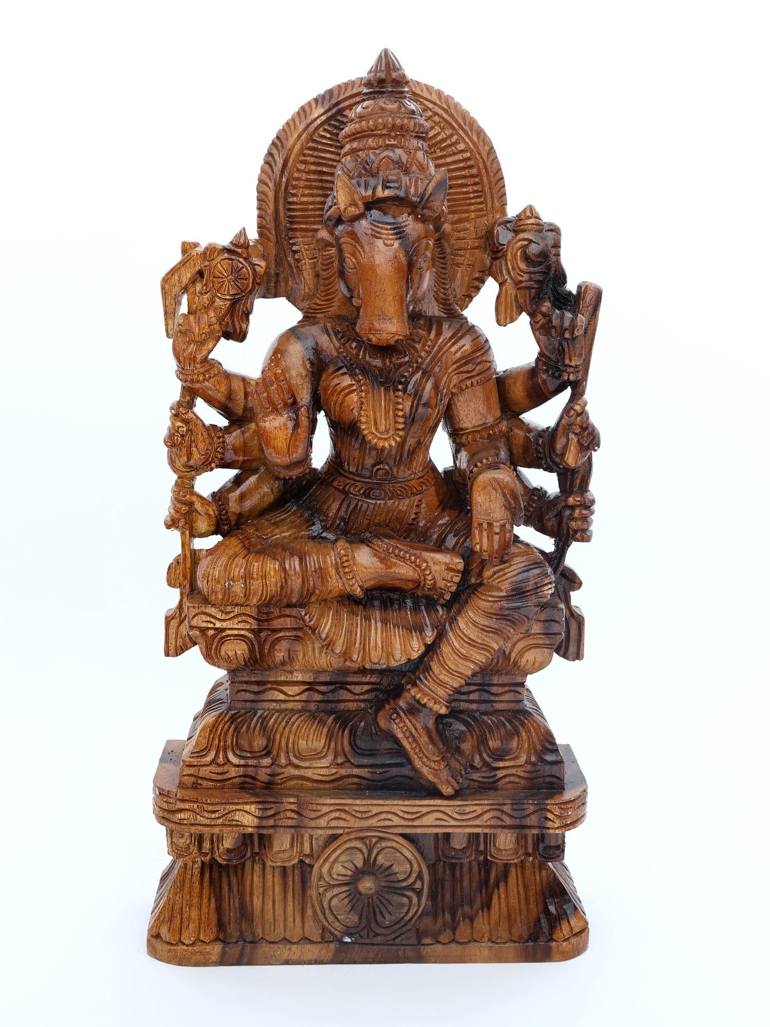 26" Eight Armed Goddess Varahi / Wood Carving: Title: 26" Eight Armed Goddess Varahi / Wood Carving Description: Additional Information: itemcode: DDP189 Reserve: $409.00 Shipping: Domestic: Shipping rates are determined by destination