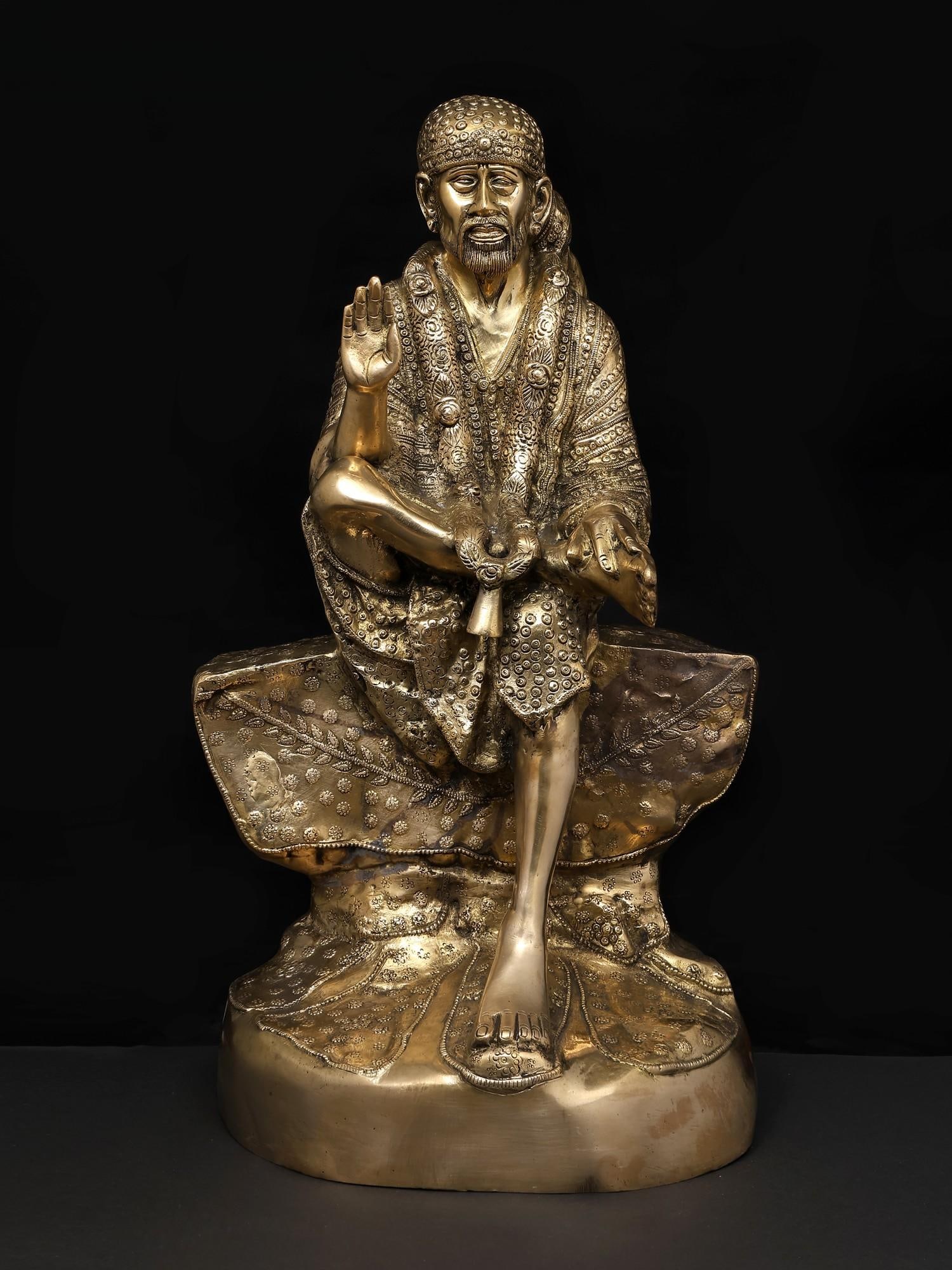 24" Blessing Sai Baba / Brass Statue (1 of 2)