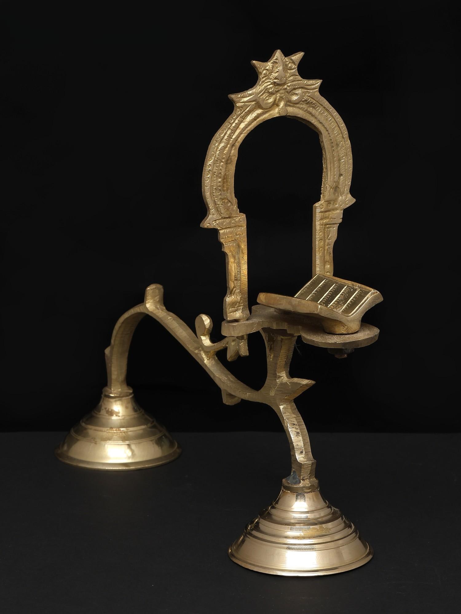 10" Brass Vedam Shodash Upachara Lamp: Title: 10" Brass Vedam Shodash Upachara Lamp Description: Additional Information: itemcode: DDP350 Reserve: $88.00 Shipping: Domestic: Shipping rates are determined by destination International: