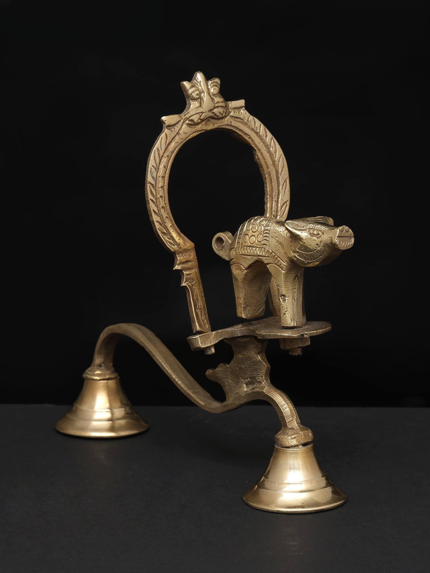 7" Brass Shodash Upachara Lamp - 2