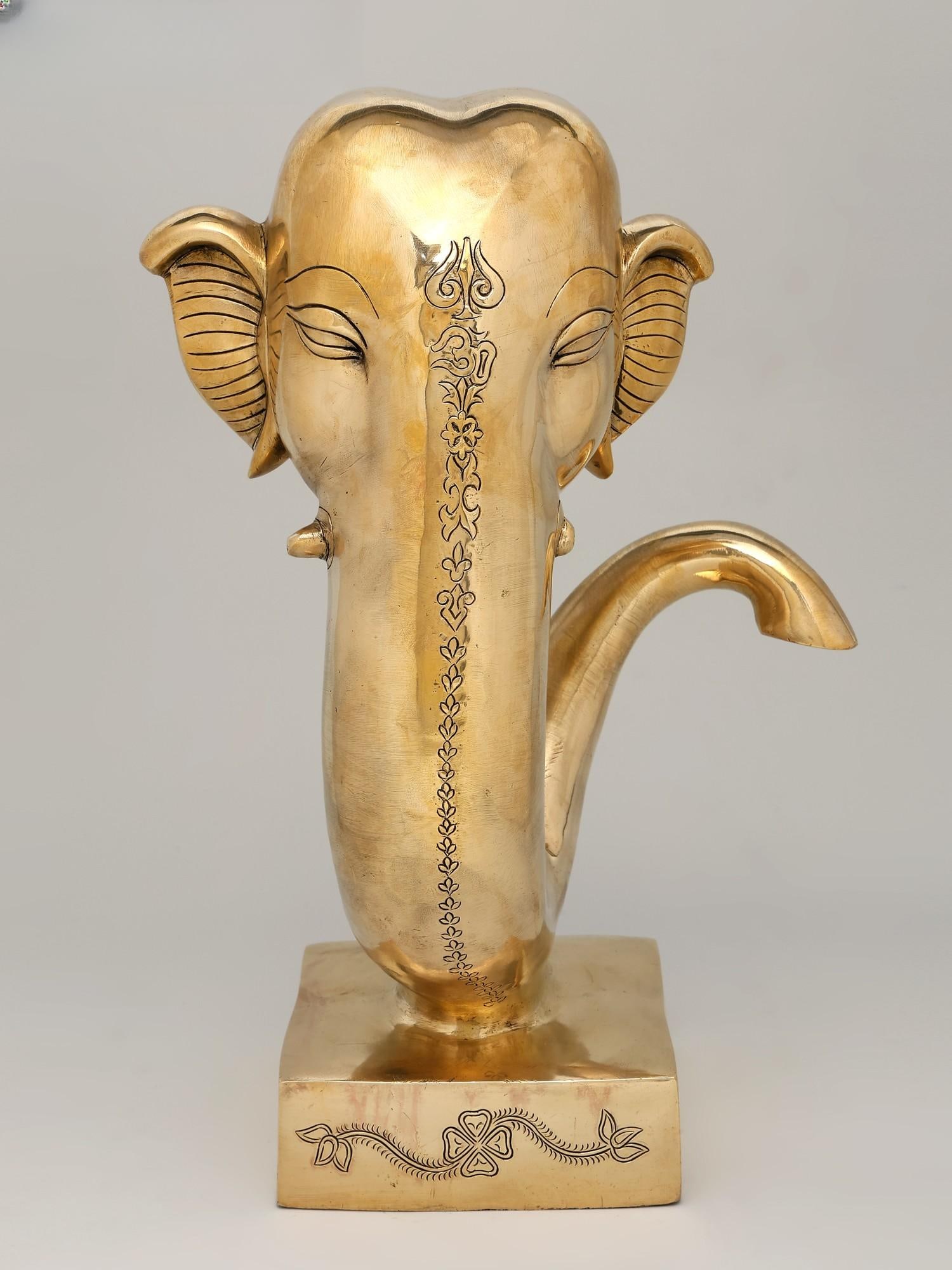 17" Brass Stylized Ganesha Statue in Brass: Title: 17" Brass Stylized Ganesha Statue in Brass Description: Additional Information: itemcode: DDP358 Reserve: $564.00 Shipping: Domestic: Shipping rates are determined by destination International: