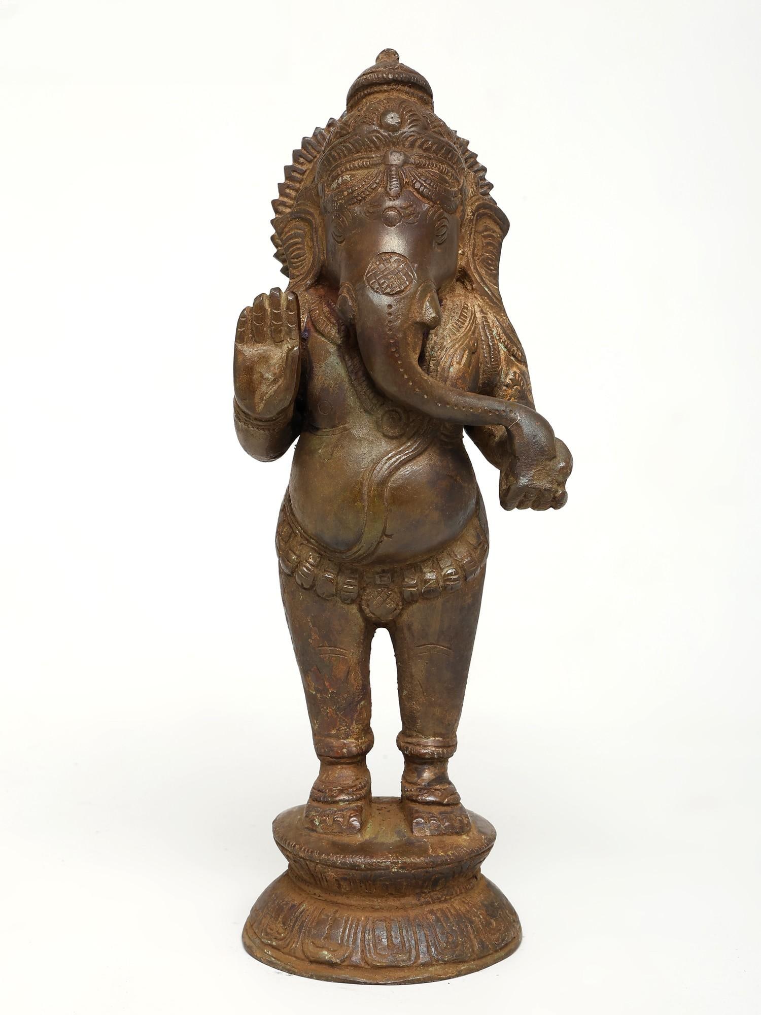 9" Blessing Lord Ganesha / Brass Statue: Title: 9" Blessing Lord Ganesha / Brass Statue Description: Additional Information: itemcode: DDP377 Reserve: $130.00 Shipping: Domestic: Shipping rates are determined by destination International: Fo