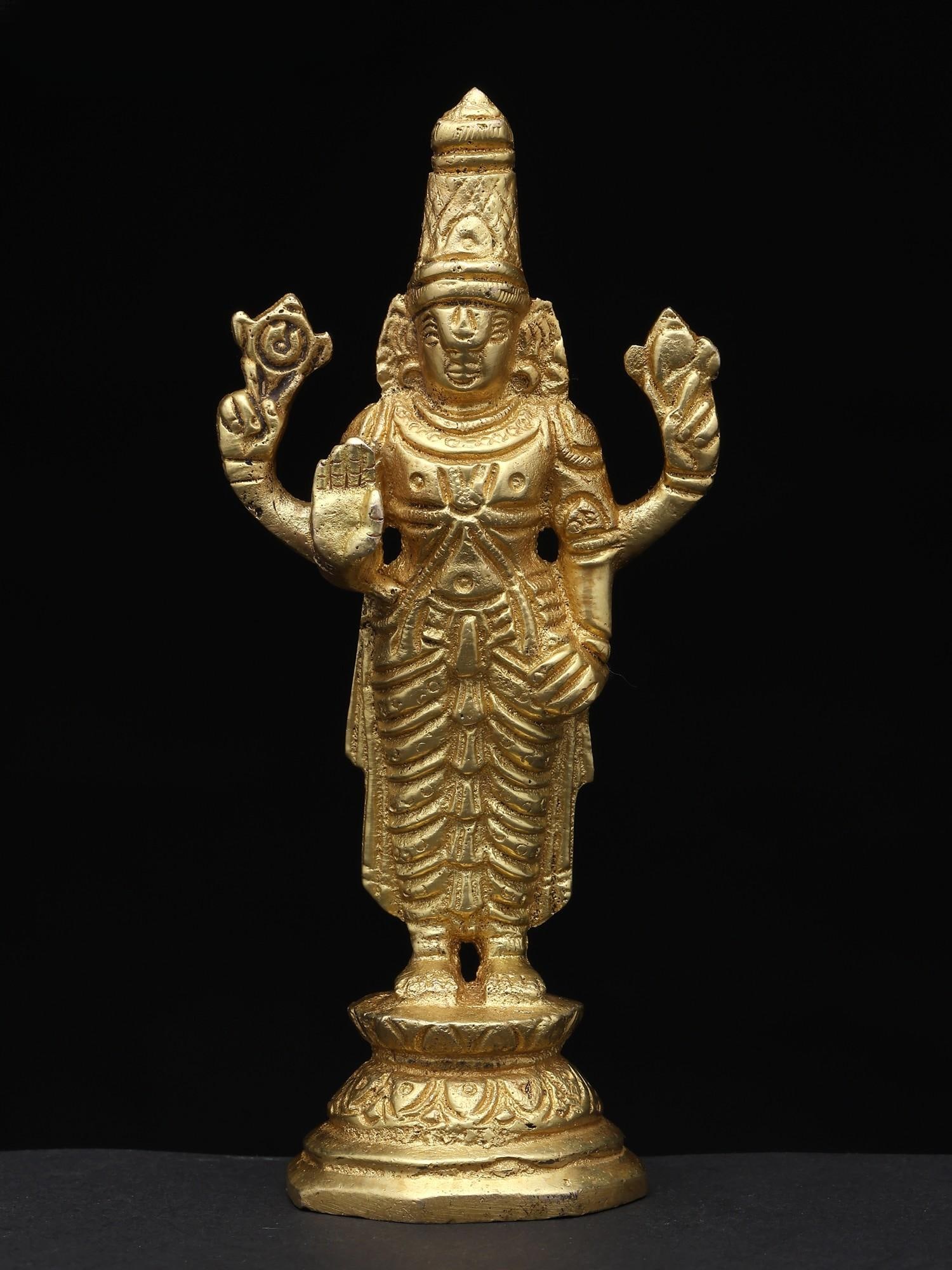 5" Small Tirupati Balaji / Brass Statue: Title: 5" Small Tirupati Balaji / Brass Statue Description: Additional Information: itemcode: DDP420 Reserve: $41.00 Shipping: Domestic: Shipping rates are determined by destination International: