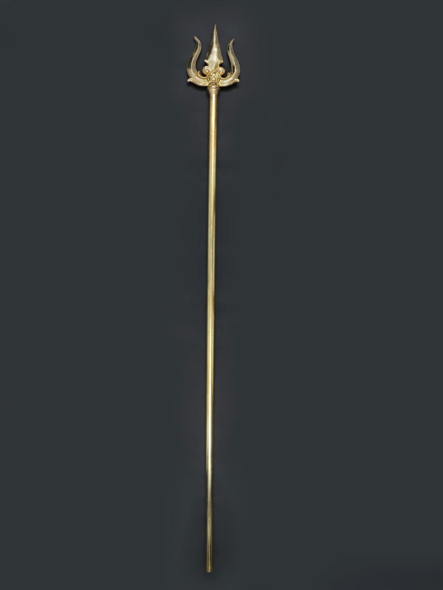 78" Large Size Brass Trishul/Trident: Title: 78" Large Size Brass Trishul/Trident Description: Additional Information: itemcode: DDP457 Reserve: $337.00 Shipping: Domestic: Shipping rates are determined by destination International: