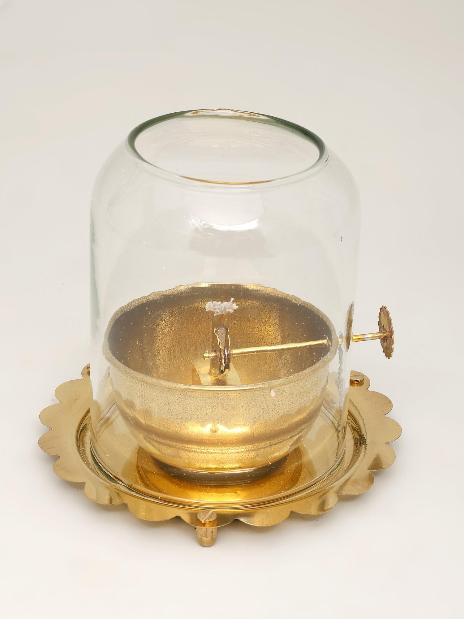 6" Akhand Diya with Glass Cover: Title: 6" Akhand Diya with Glass Cover Description: Additional Information: itemcode: DDP469 Reserve: $77.00 Shipping: Domestic: Shipping rates are determined by destination International: Foreign