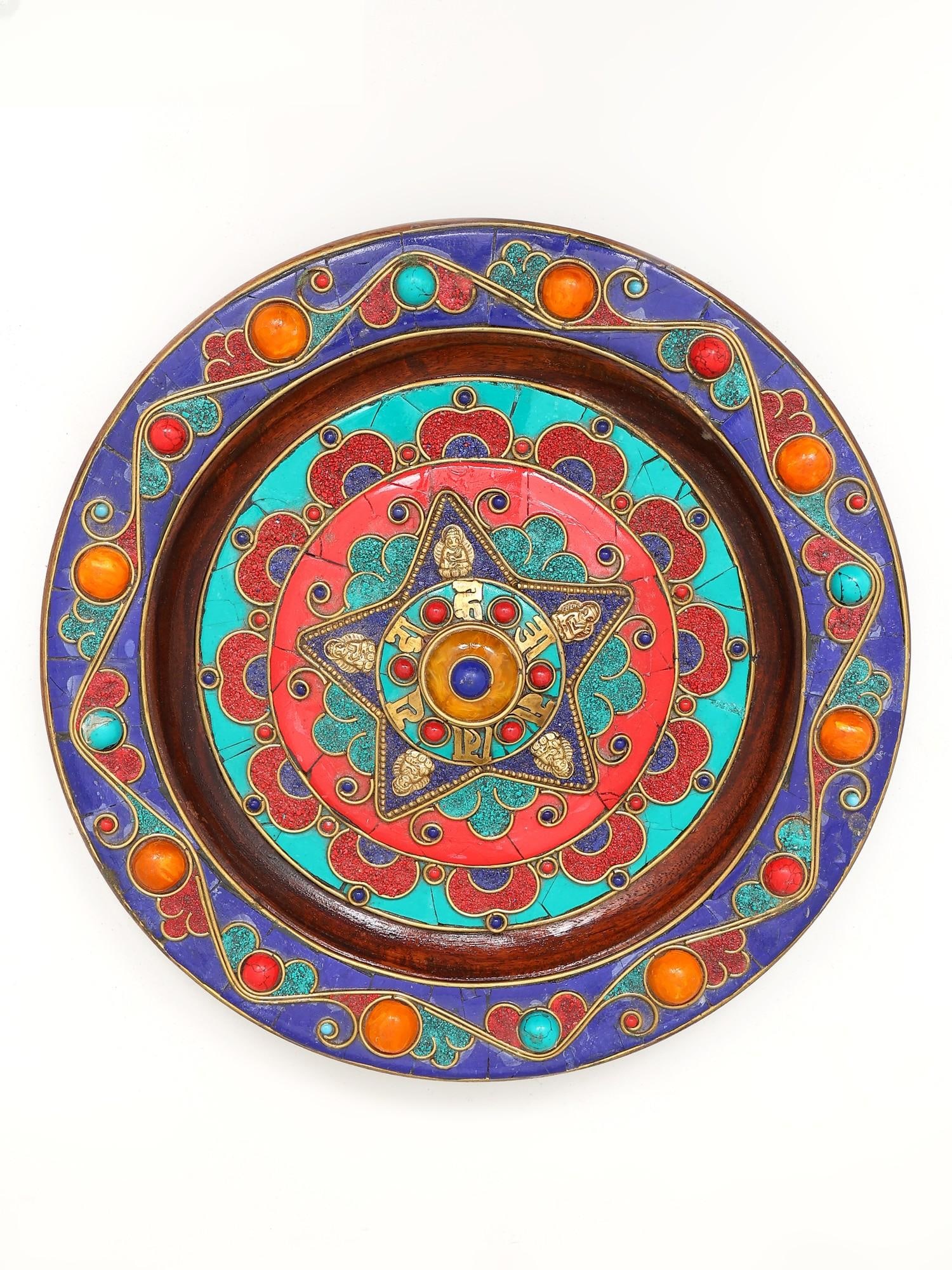 10" Round Tibetan Buddhist Wall Hanging: Title: 10" Round Tibetan Buddhist Wall Hanging Description: Additional Information: itemcode: DDP498 Reserve: $130.00 Shipping: Domestic: Shipping rates are determined by destination International: