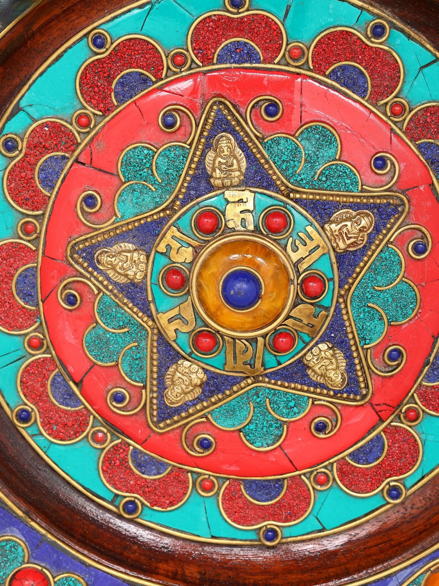 10" Round Tibetan Buddhist Wall Hanging - 2