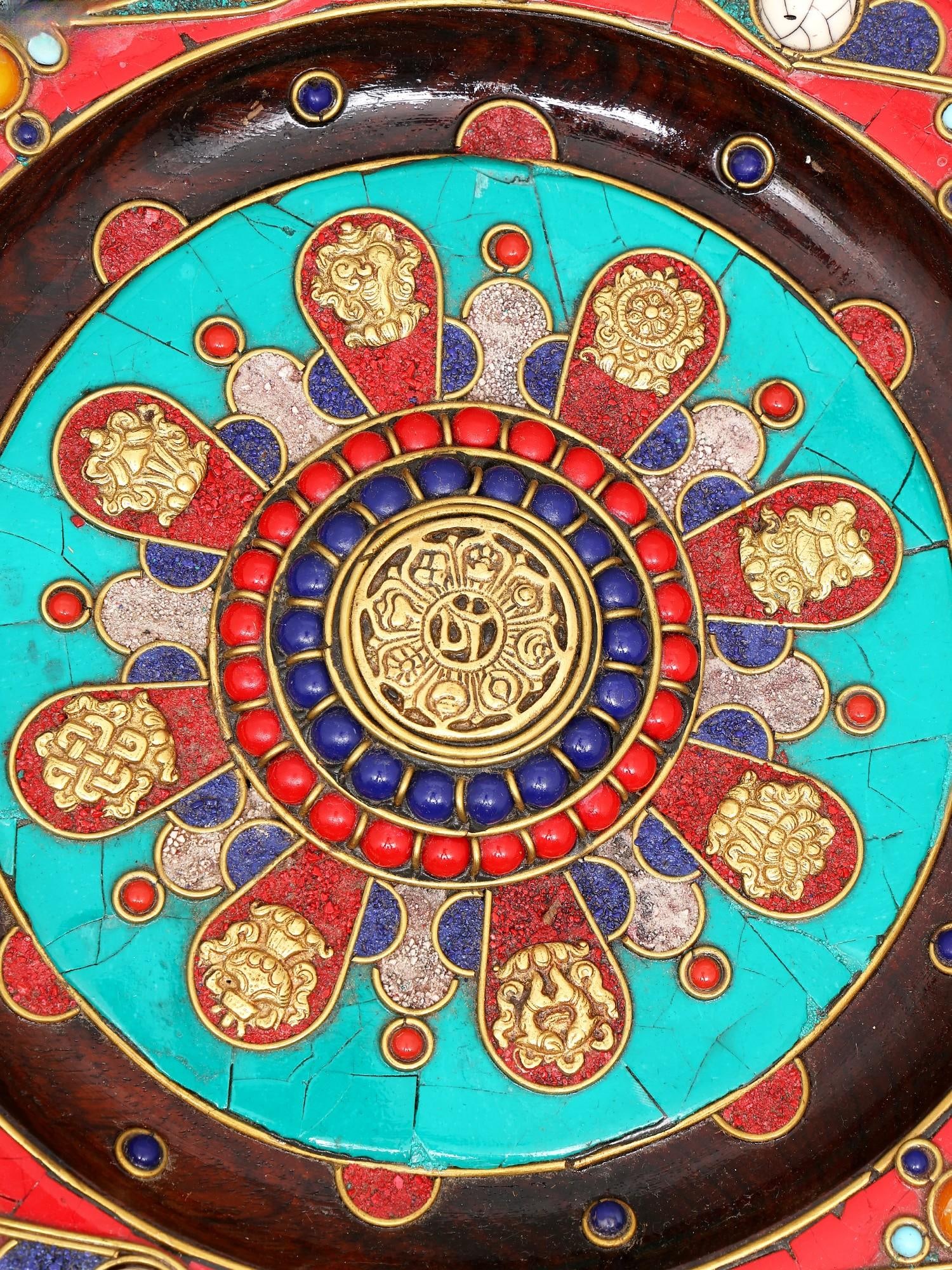 10" Tibetan Buddhist Ashtamangala Wall Hanging - 2