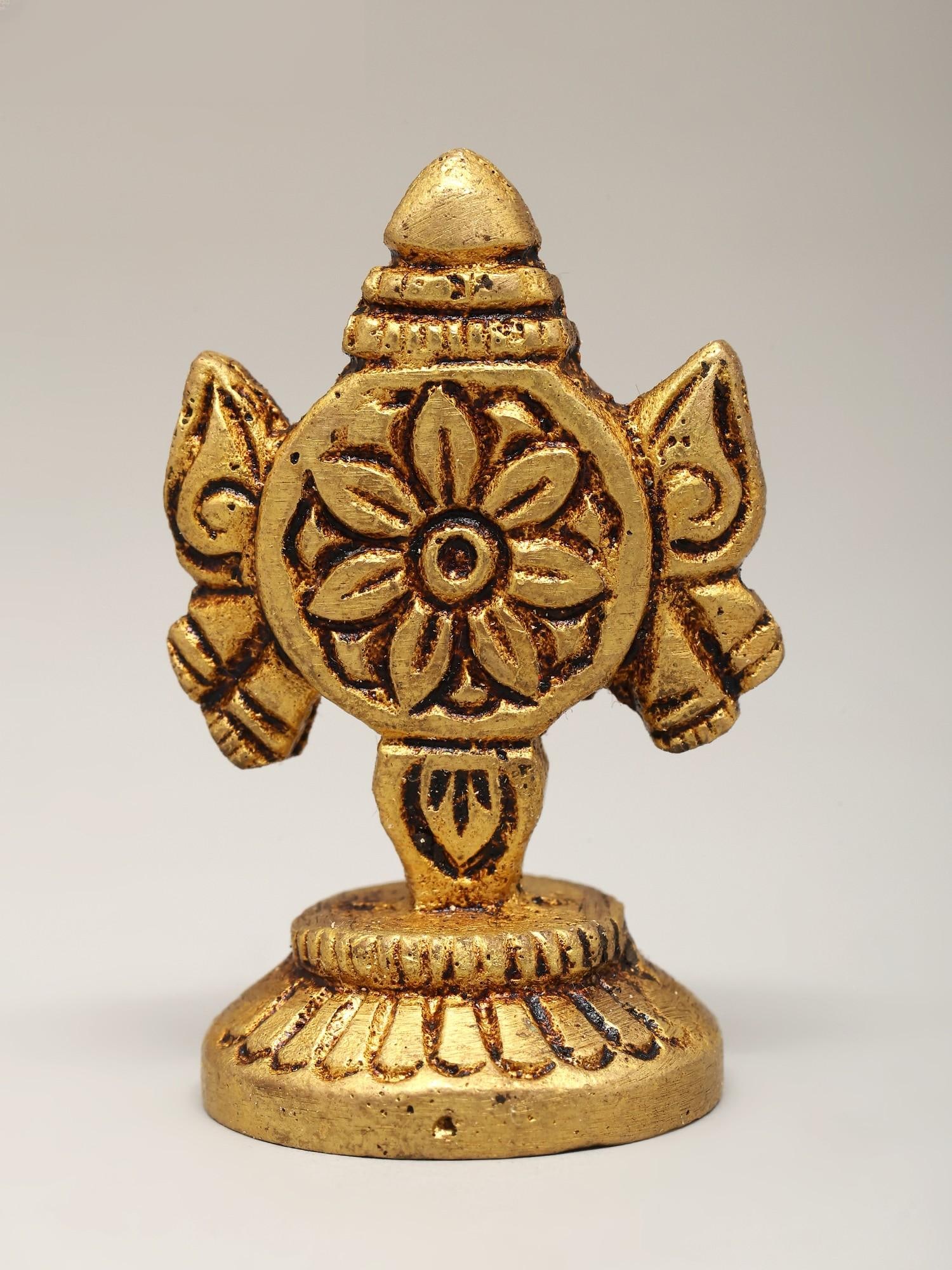 1" Small Brass Shankha Chakra Pair - 2