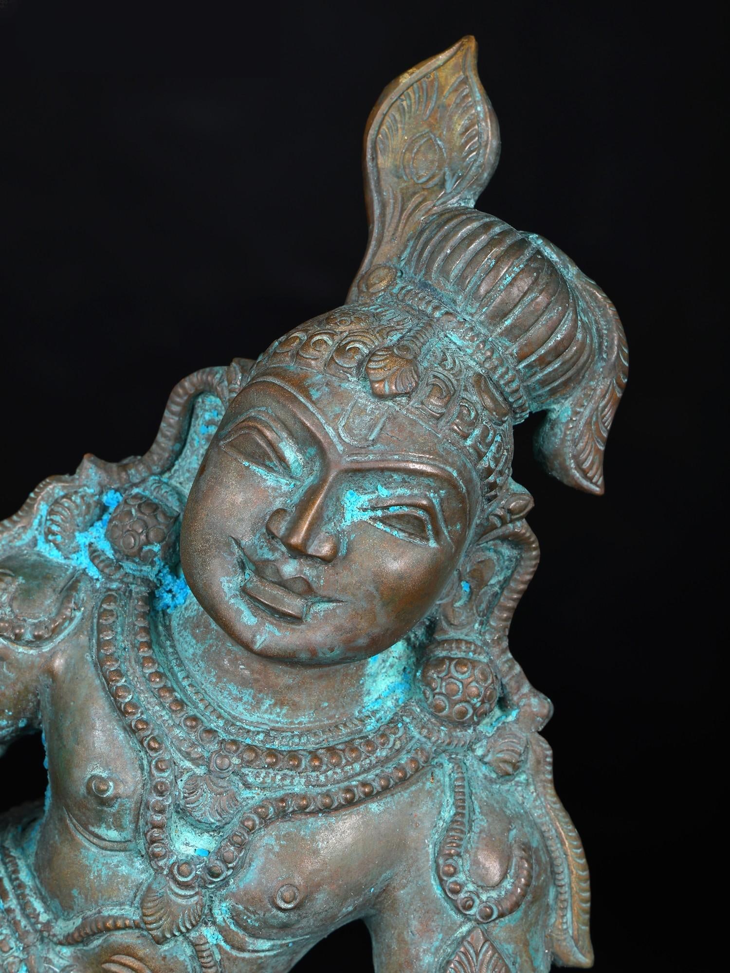 8" Crawling Laddu Gopal (Krishna) / Bronze Statue - 2