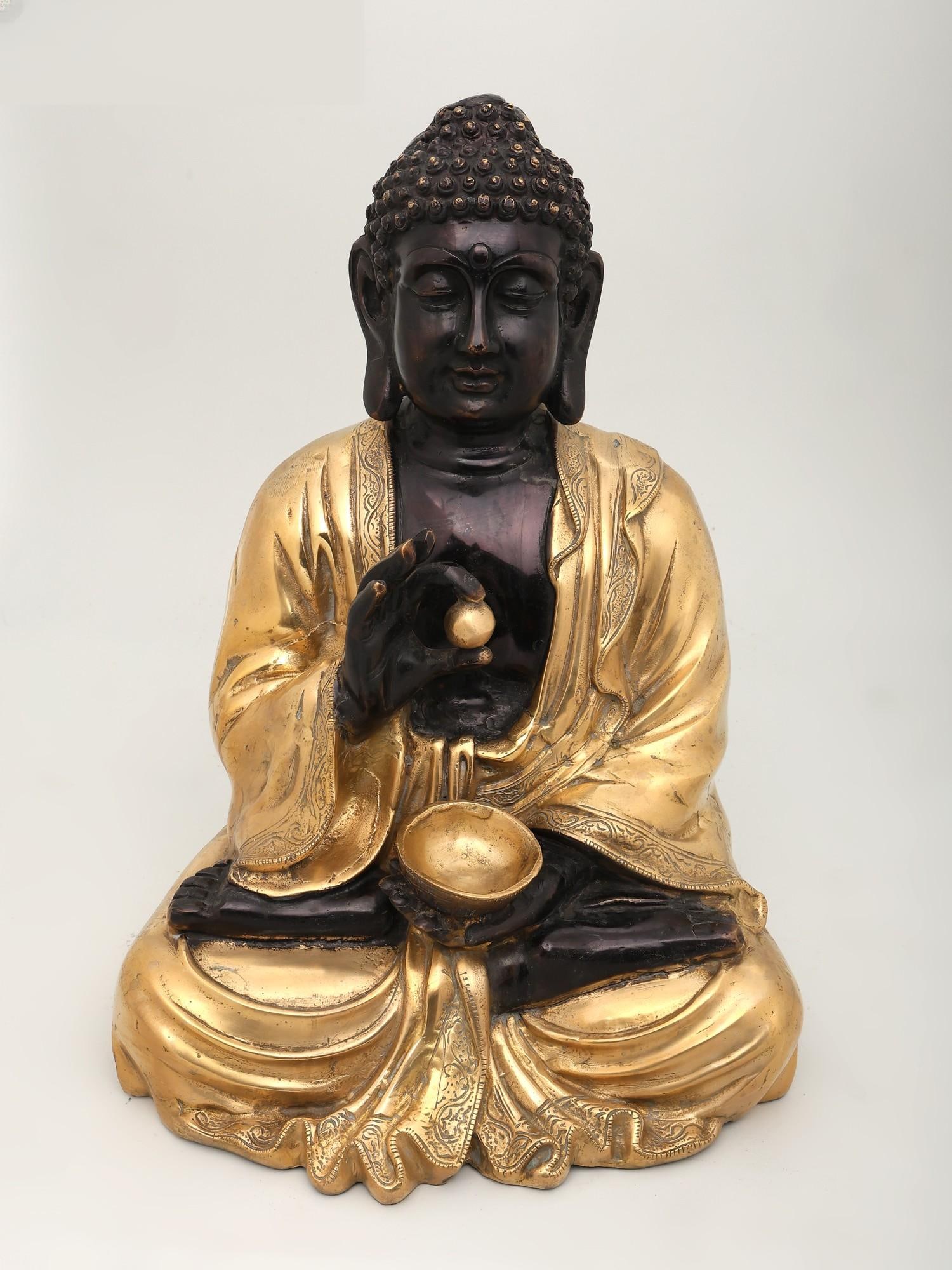 16" Sitting Lord Buddha / Brass Statue (1 of 2)