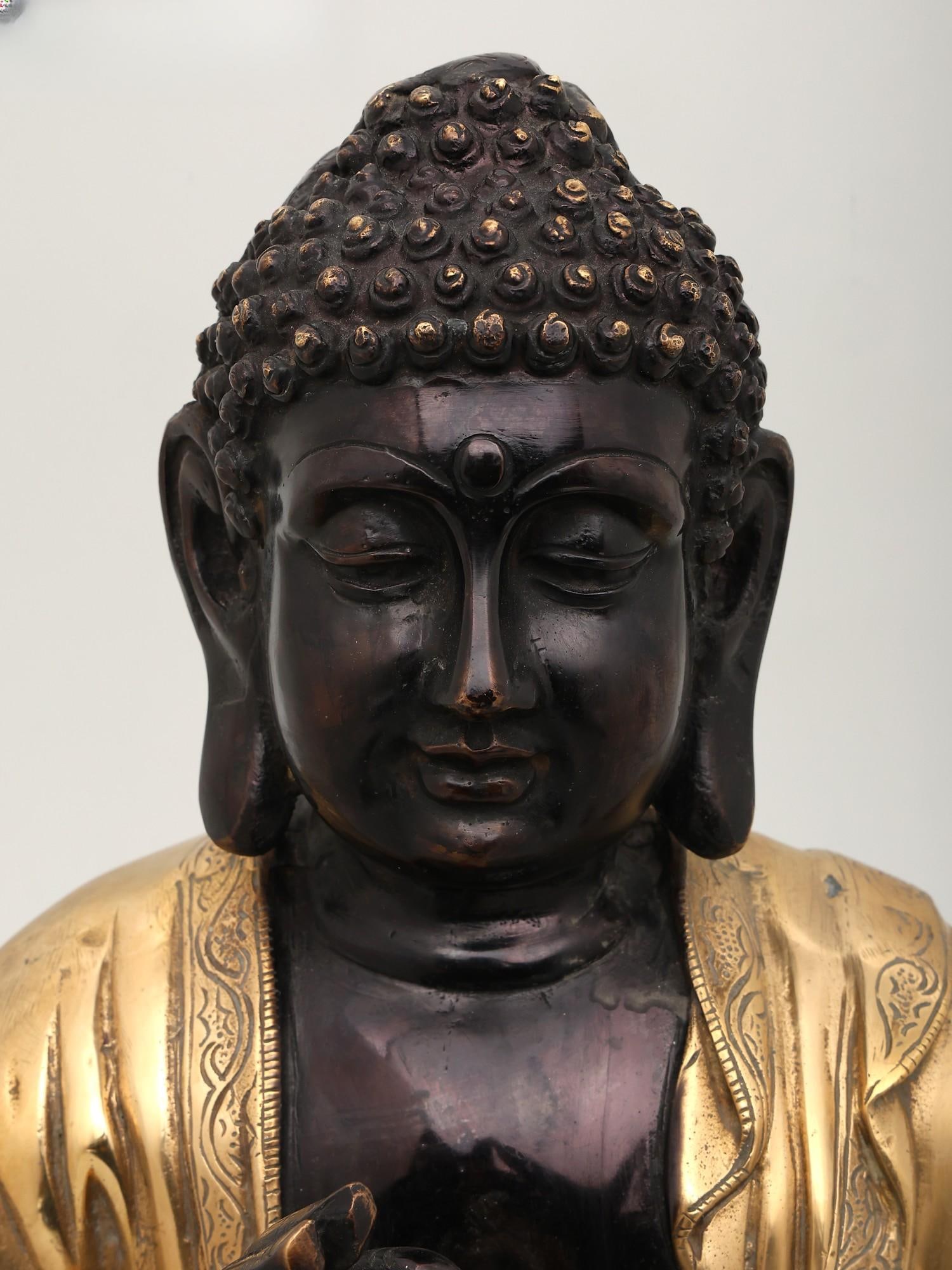 16" Sitting Lord Buddha / Brass Statue - 2
