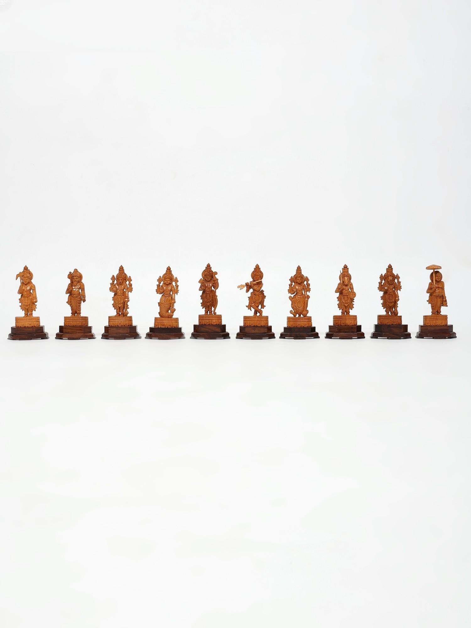6" Dashavatara of Lord Vishnu / Set of 10 Statues: Title: 6" Dashavatara of Lord Vishnu / Set of 10 Statues Description: Additional Information: itemcode: DDP650 Reserve: $409.00 Shipping: Domestic: Shipping rates are determined by destination