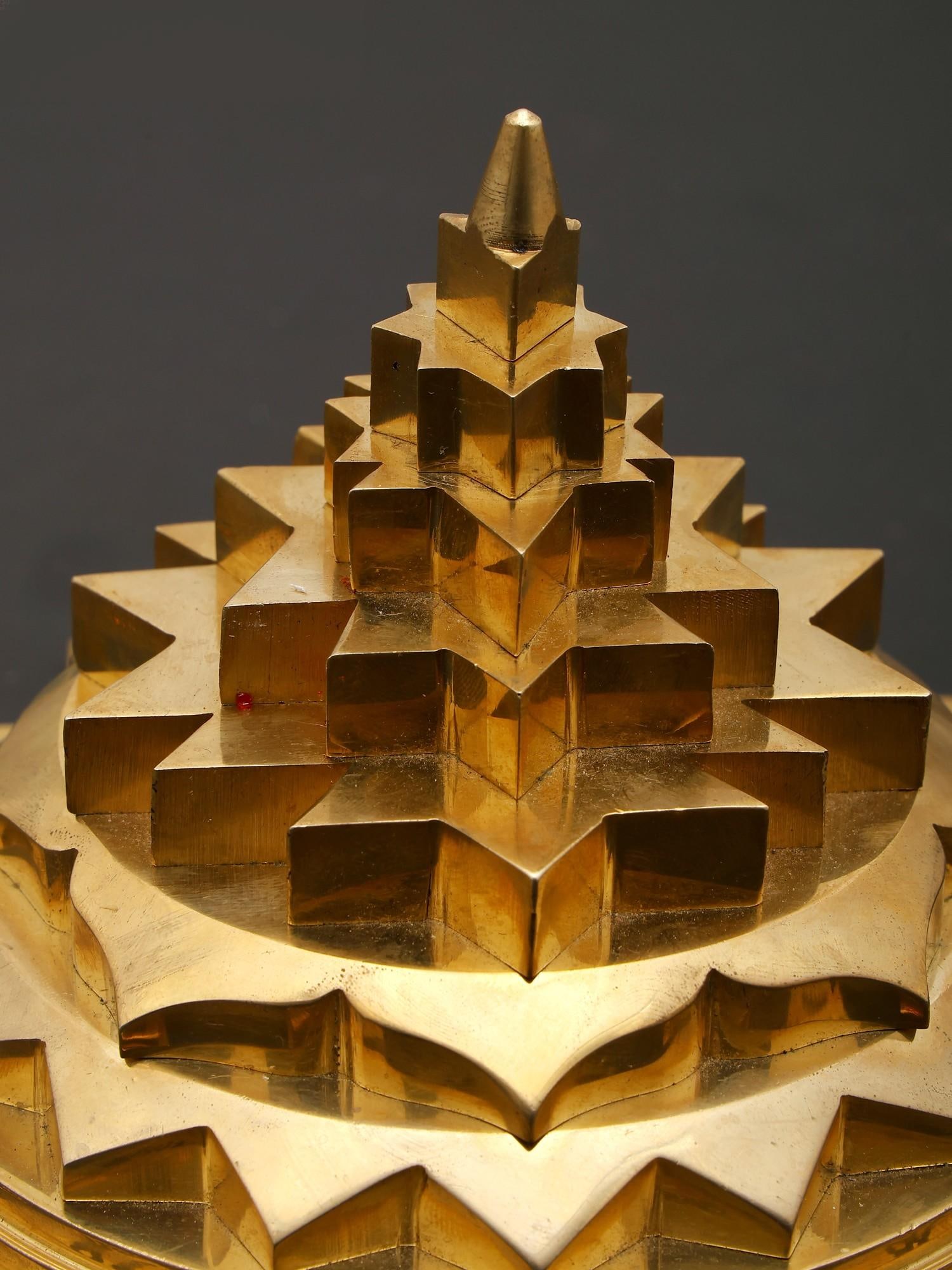7" Brass Shri Yantra / Tantra Ritual Item - 2