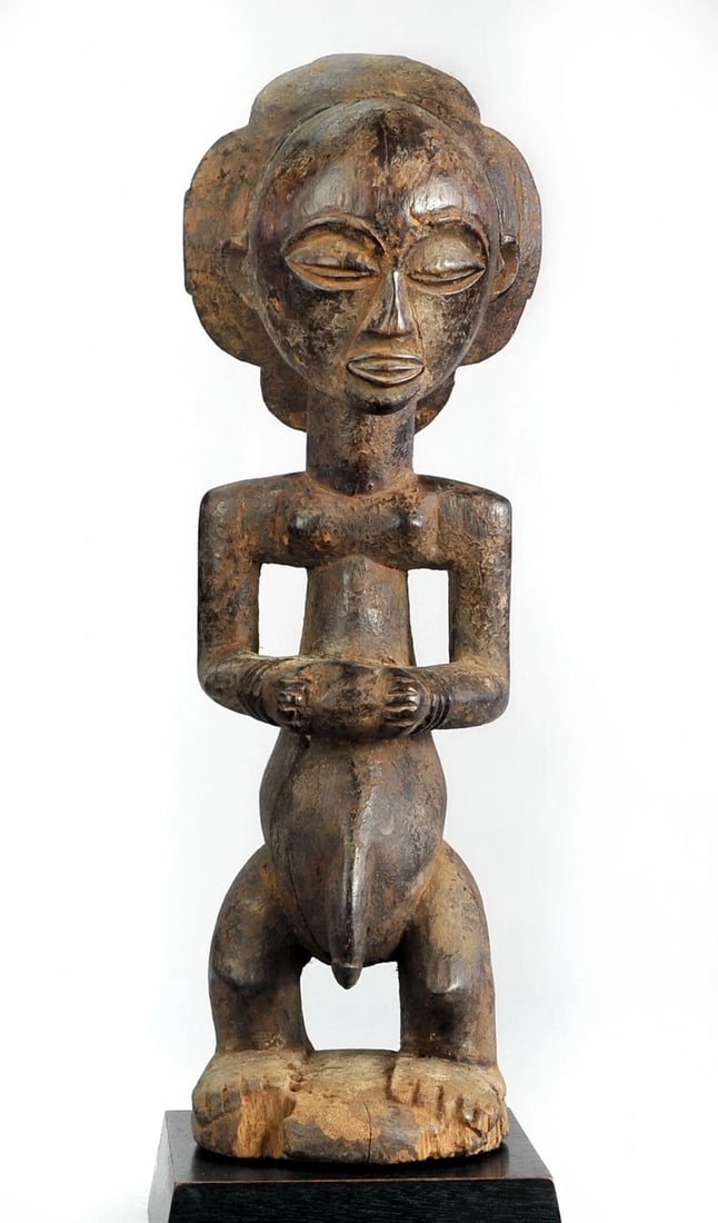 Rare LUBA male Figure Warua's Master style Statue Congo African Tribal Art 1040 - 2