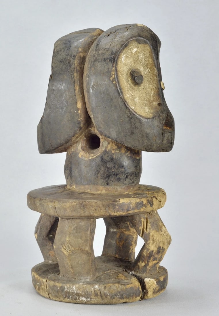 Rare Kalunga Kisumbi BEMBE two-headed figure Janus African Tribal Art MC 1880 - 9