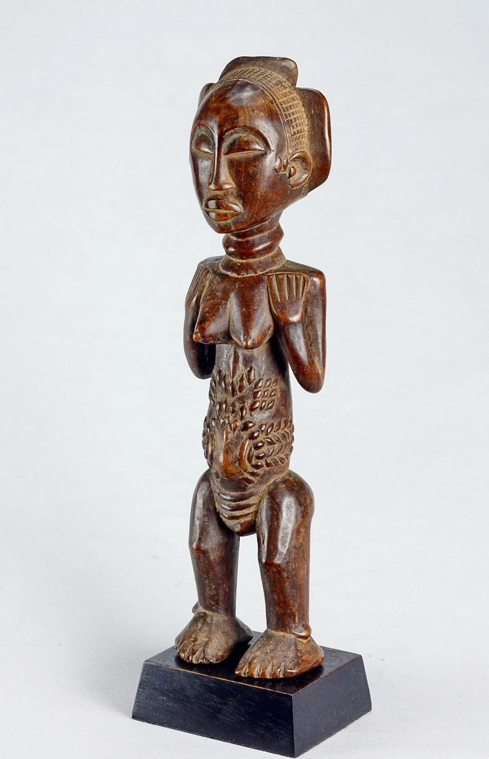 Cute LUBA female figure cult statue sculpture Congo African Tribal Art 1702 - 6