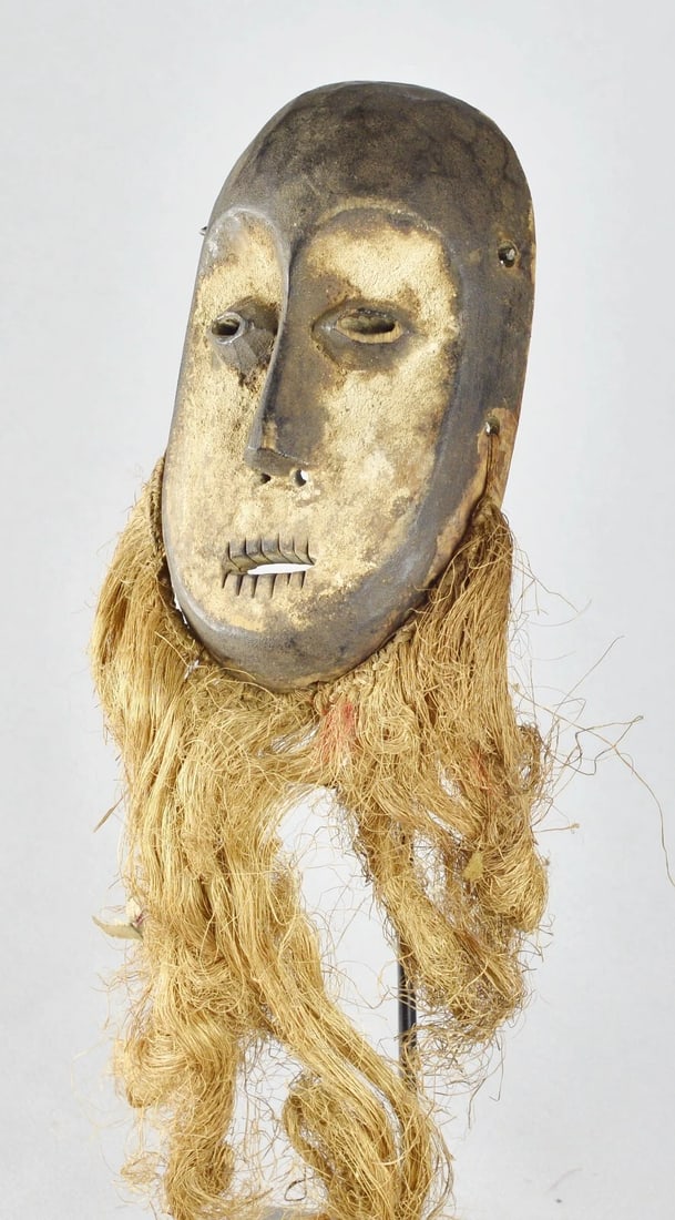 Beautiful African Mask LEGA Lukwakongo Cult of Bwami Congo Drc Tribal Art 1511 - 6