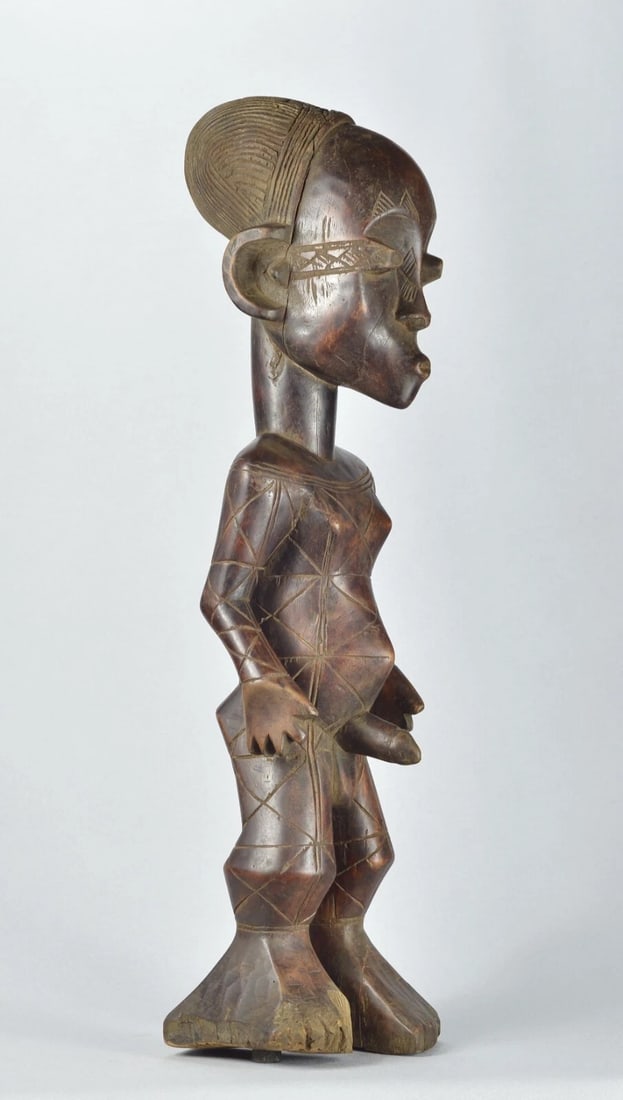 Large Mangbetu figure statue sculpture Congo DRC African Tribal Art 1758 - 3