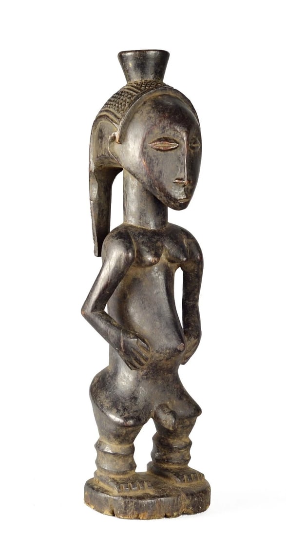 Rare beautiful LUBA male figure statue sculpture Congo African Tribal Art 1561: Title: Rare beautiful LUBA male figure statue sculpture Congo African Tribal Art 1561 Description: CONGO DRC Rare & beautiful LUBA male figure Wonderful haircut As often, in Luba art, a piece that exu