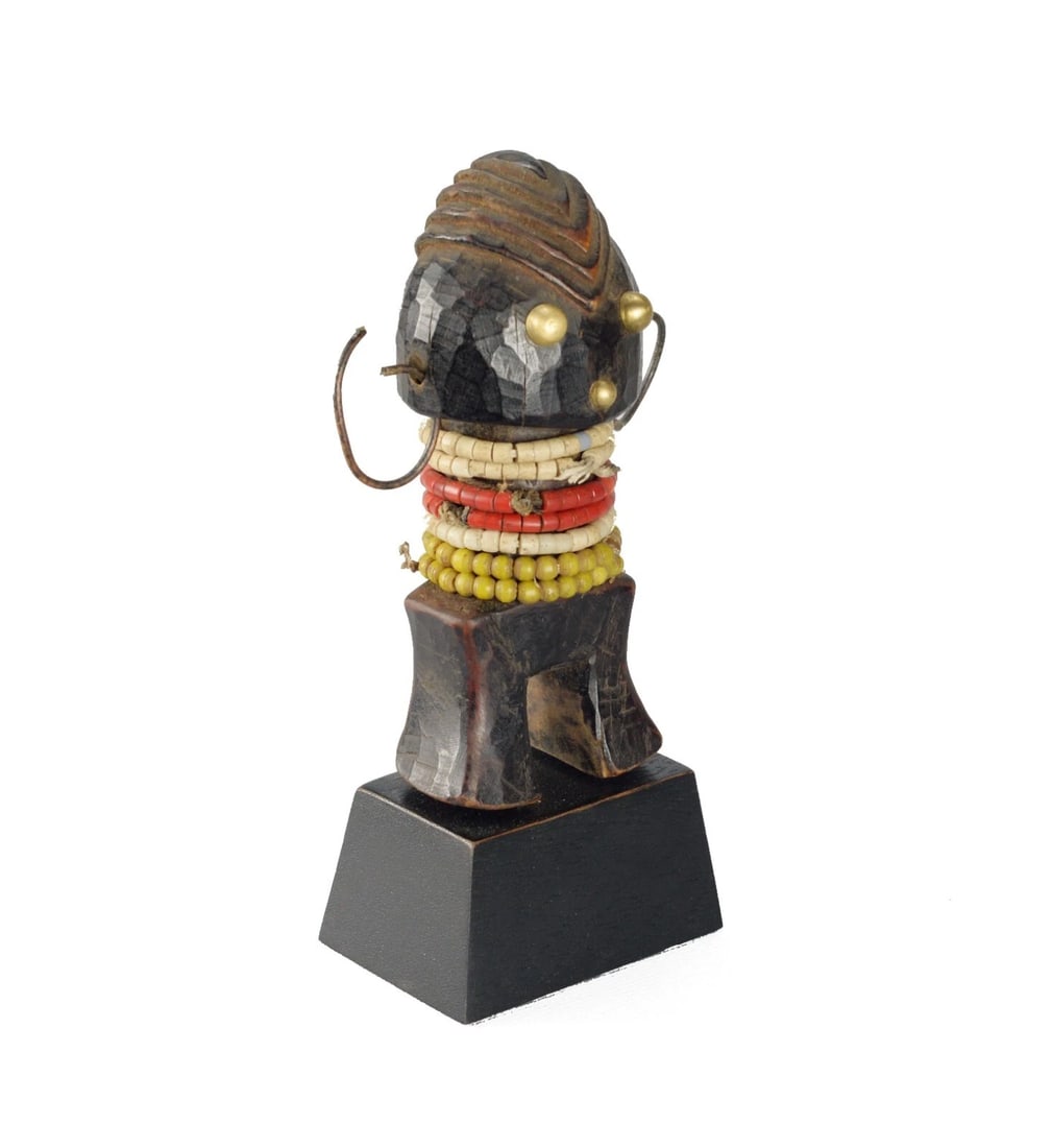 Cute ZANDE AZANDE Rare Ubangi Mani Yanda figure Congo African Tribal Art 1472 - 6