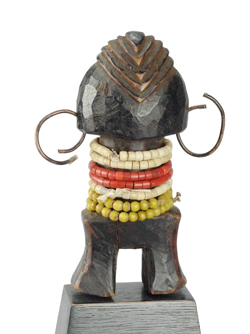 Cute ZANDE AZANDE Rare Ubangi Mani Yanda figure Congo African Tribal Art 1472 - 8