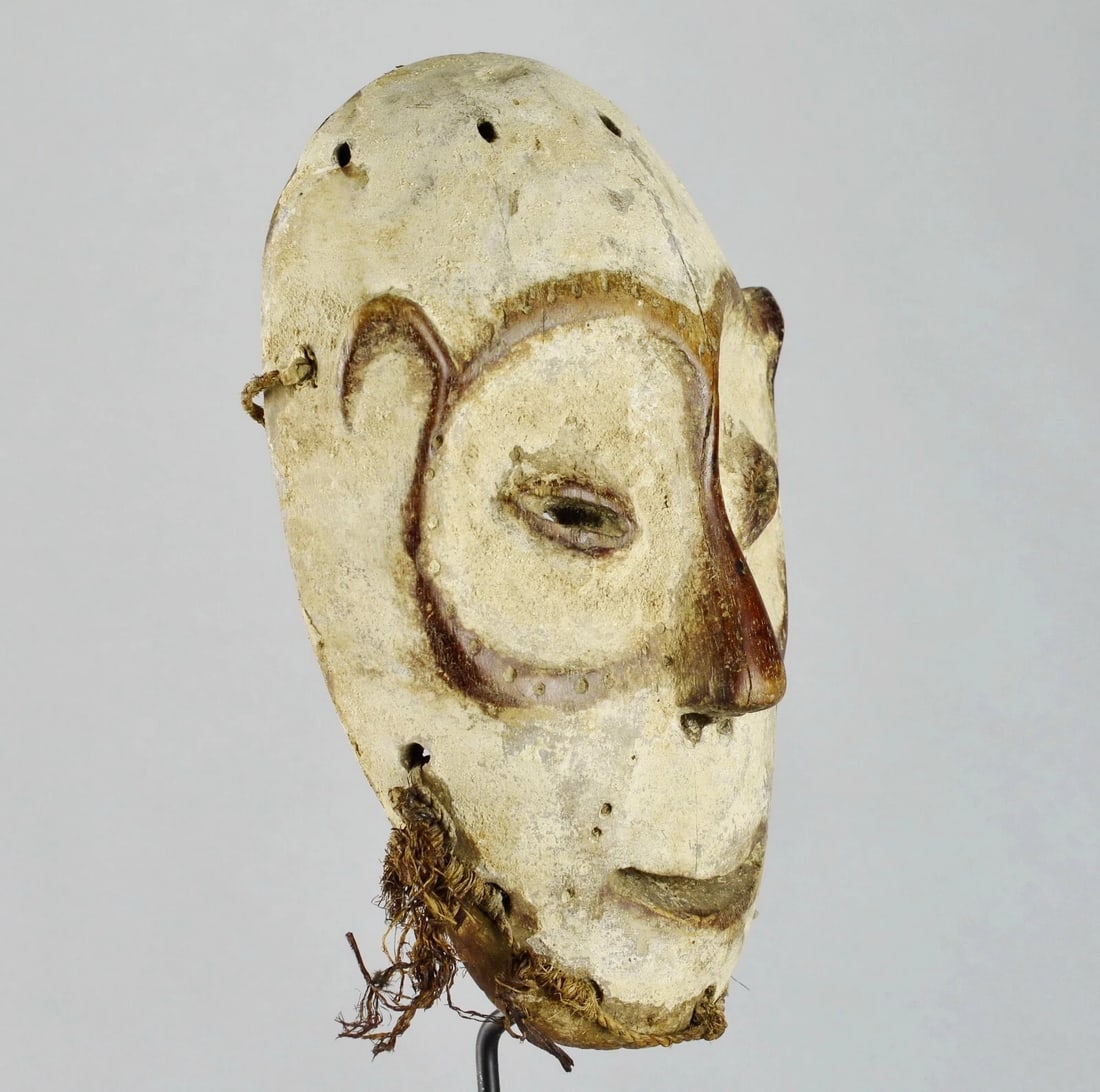 Superb LEGA Wood idimu Mask Bwami Cult Congo Zaire DRC African Tribal Art 1519 - 9