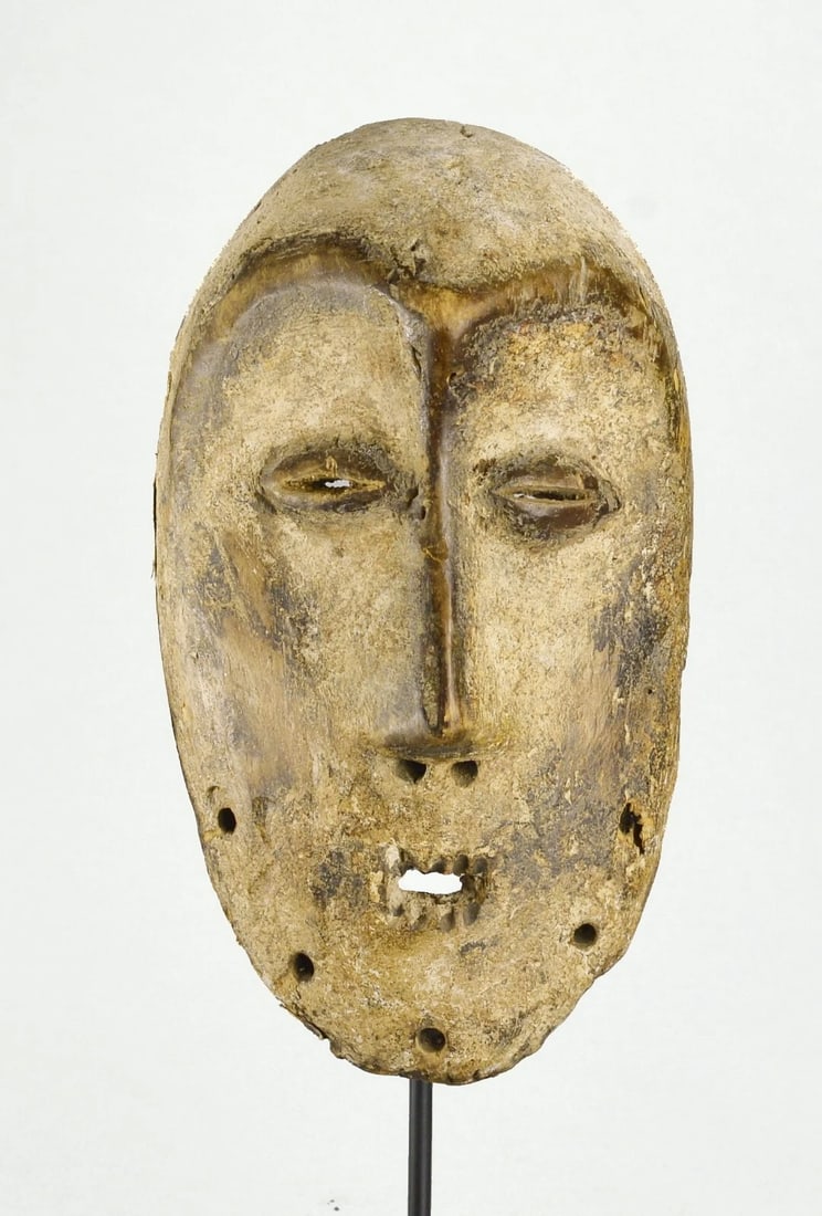 Congo Drc LEGA Wood idimu Mask Bwami Cult African Tribal Art 1196 - 8