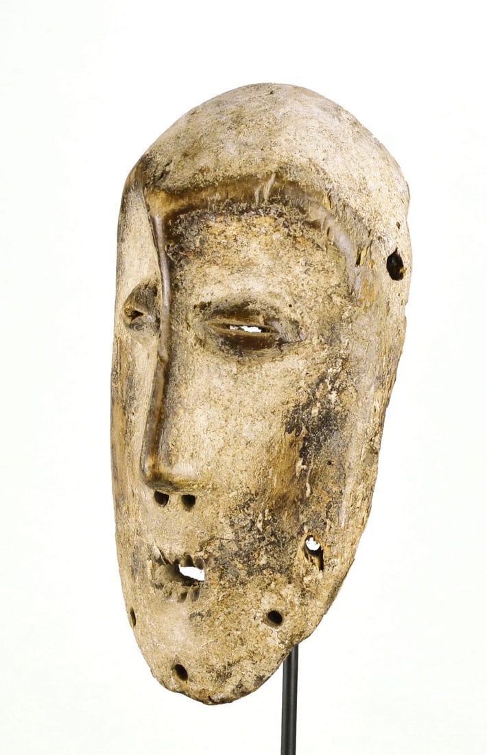 Congo Drc LEGA Wood idimu Mask Bwami Cult African Tribal Art 1196 - 9