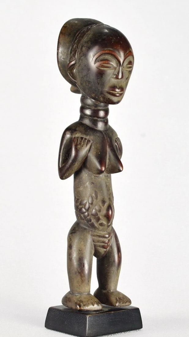 Cute LUBA Female Figure Statue Congo Lukuga DRC African Tribal Art 1324 - 3