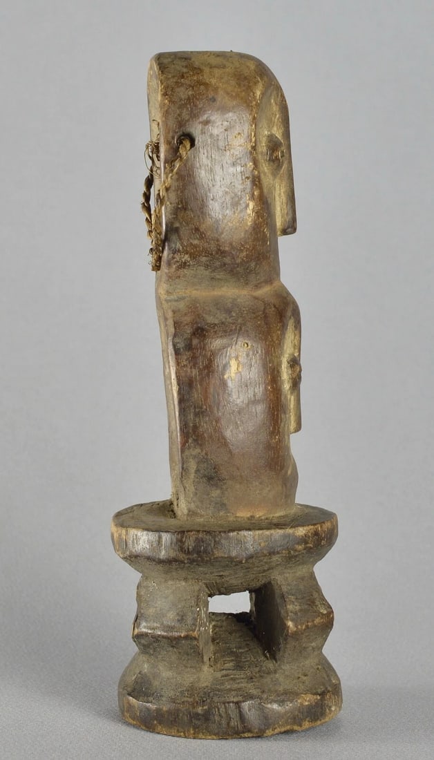 LEGA wood double head Figure statue Bwami Congo African Tribal Art 1608 - 9