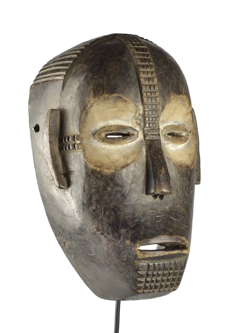 Congo Drc Large Anthropomorphic NGBAKA wooden Face Mask African Tribal Art 1526 - 12