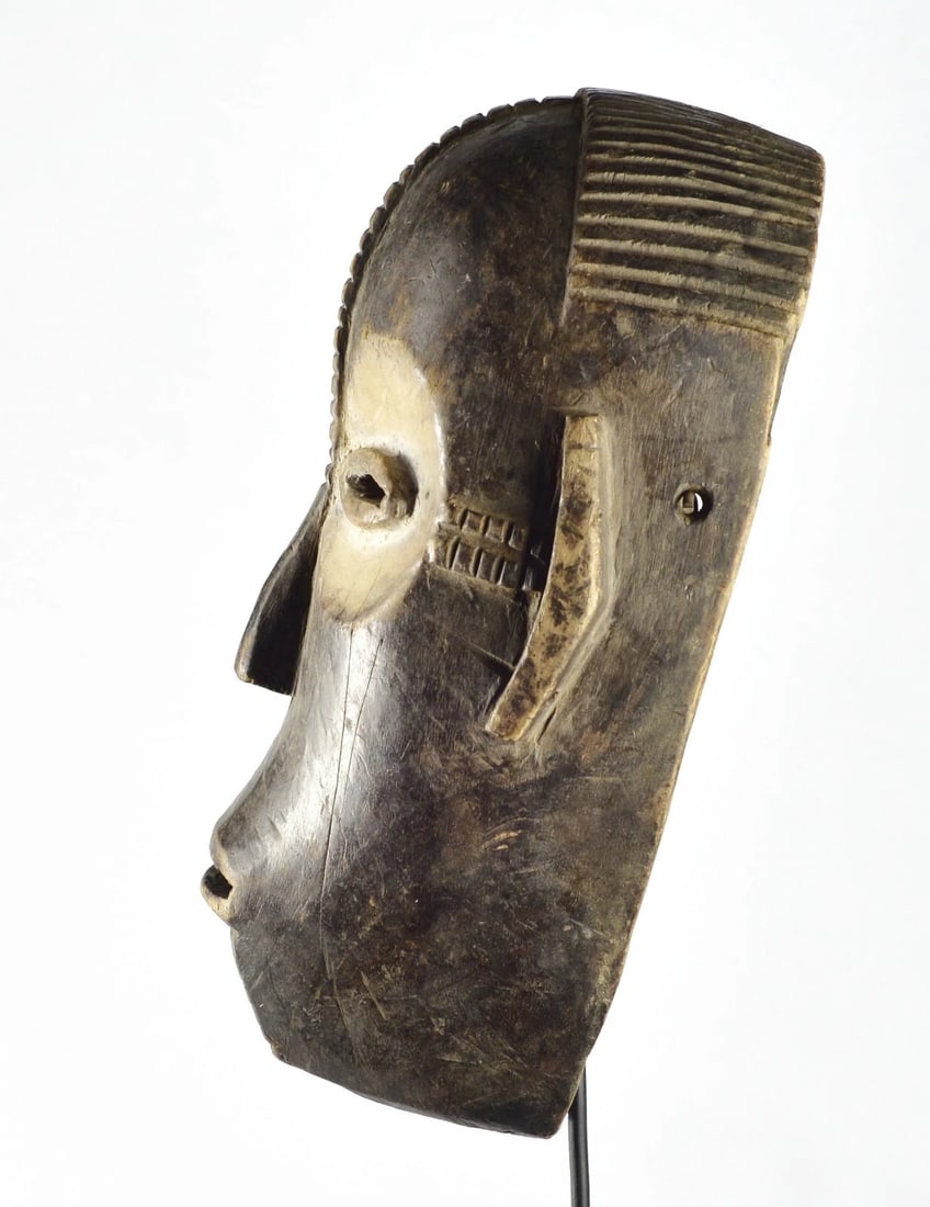 Congo Drc Large Anthropomorphic NGBAKA wooden Face Mask African Tribal Art 1526 - 7