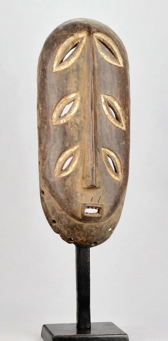 Rare initiation BEMBE Mask 6 eyes Congo DRC African Tribal Art 1302 - 12