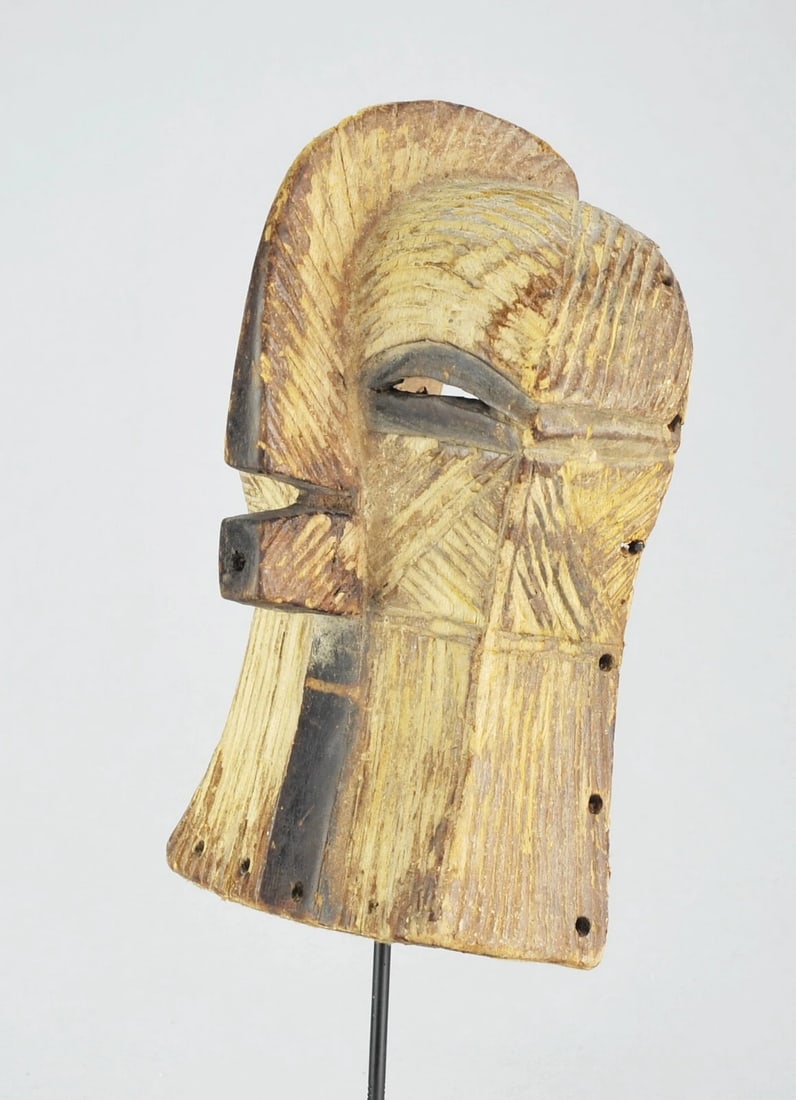 Nice LUBA Kifwebe Wood Mask Congo DRC Baluba African Tribal Art Songye 0980 - 6